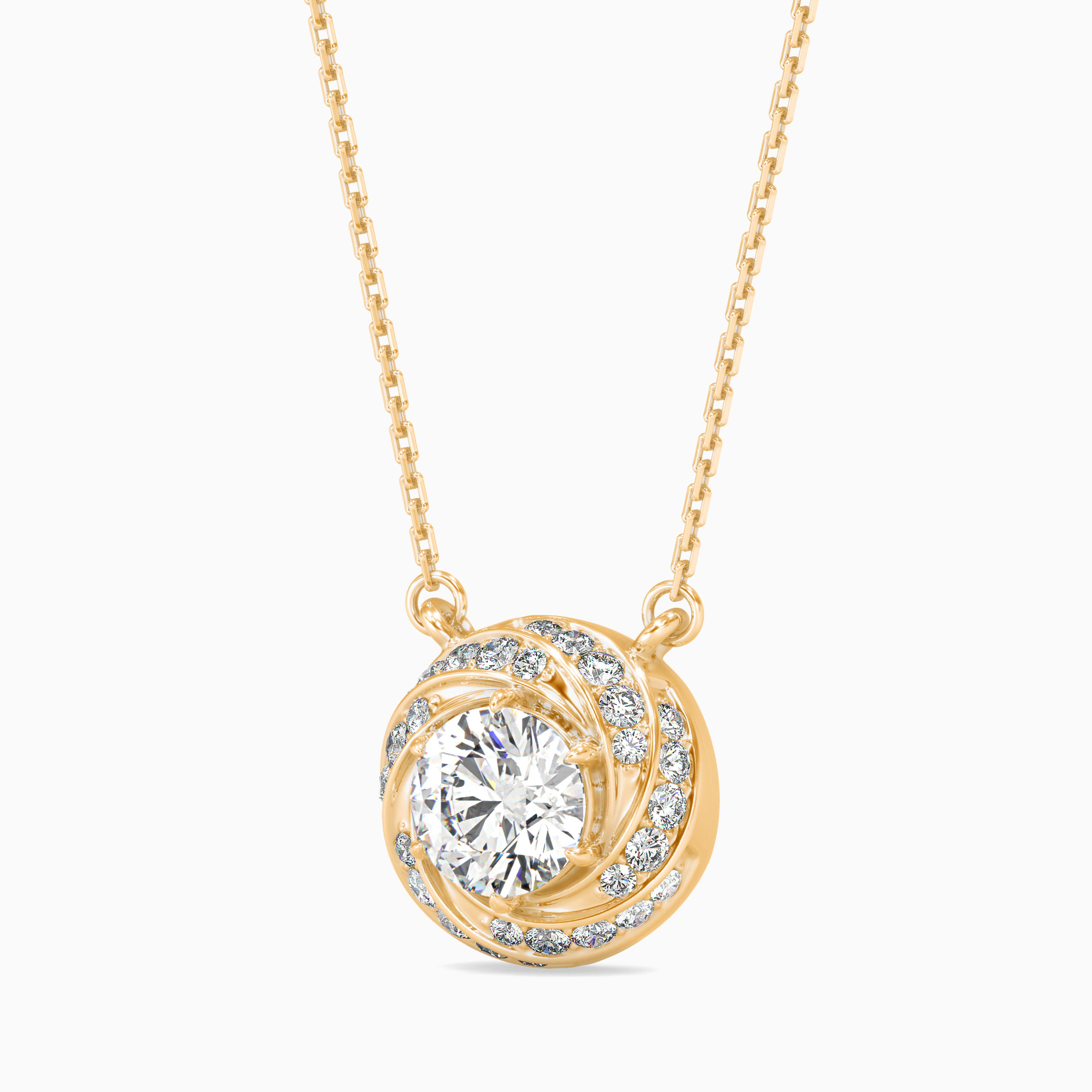 The Solis Sunburst 1.00ct Lab-Grown Diamond Pendant 14K Yellow with VVS/VS - 5