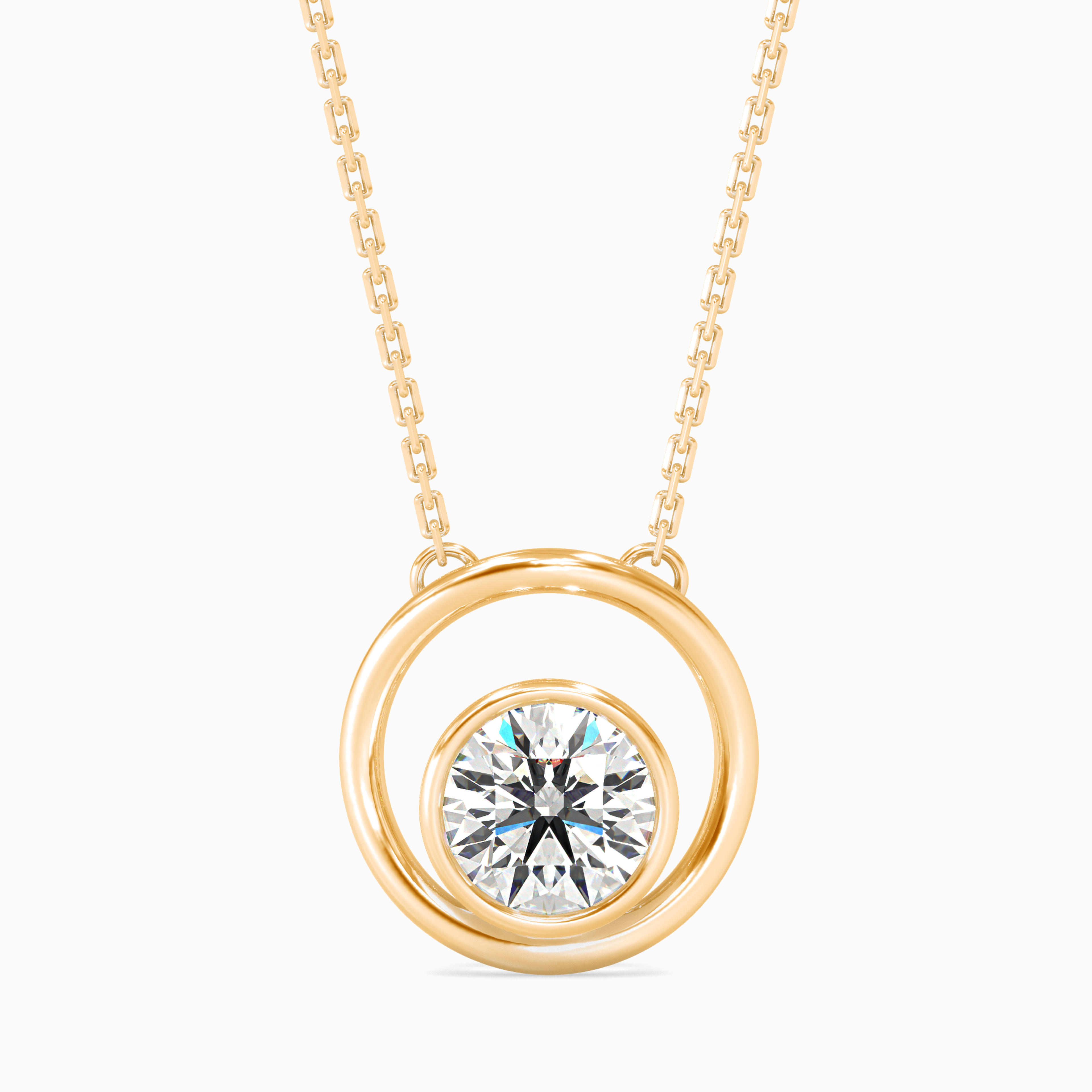 The Zenith 0.75ct Solitaire Lab-Grown Diamond Pendant 14K Yellow with VVS/VS - 6