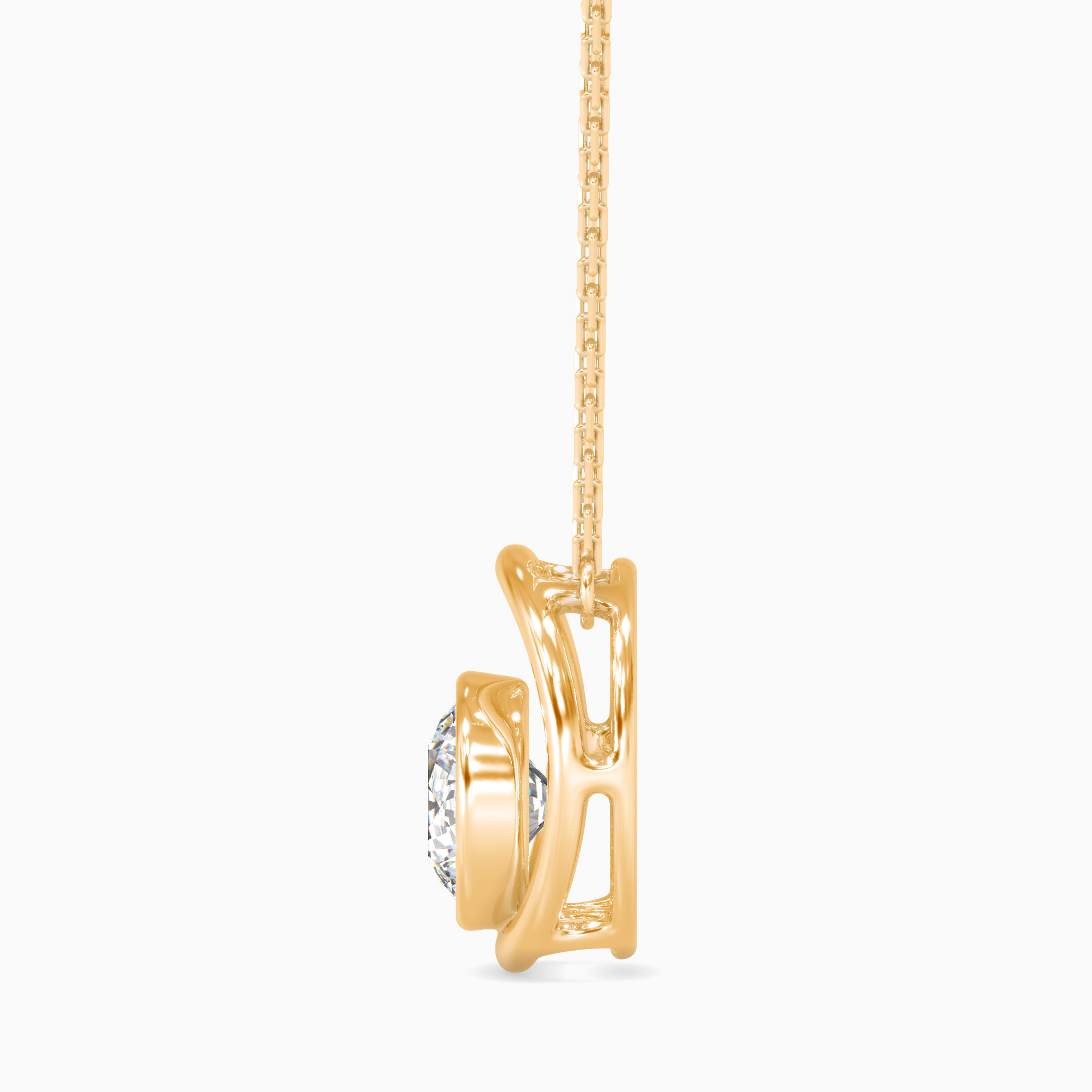 The Zenith 0.75ct Solitaire Lab-Grown Diamond Pendant 14K Yellow with VVS/VS - 3