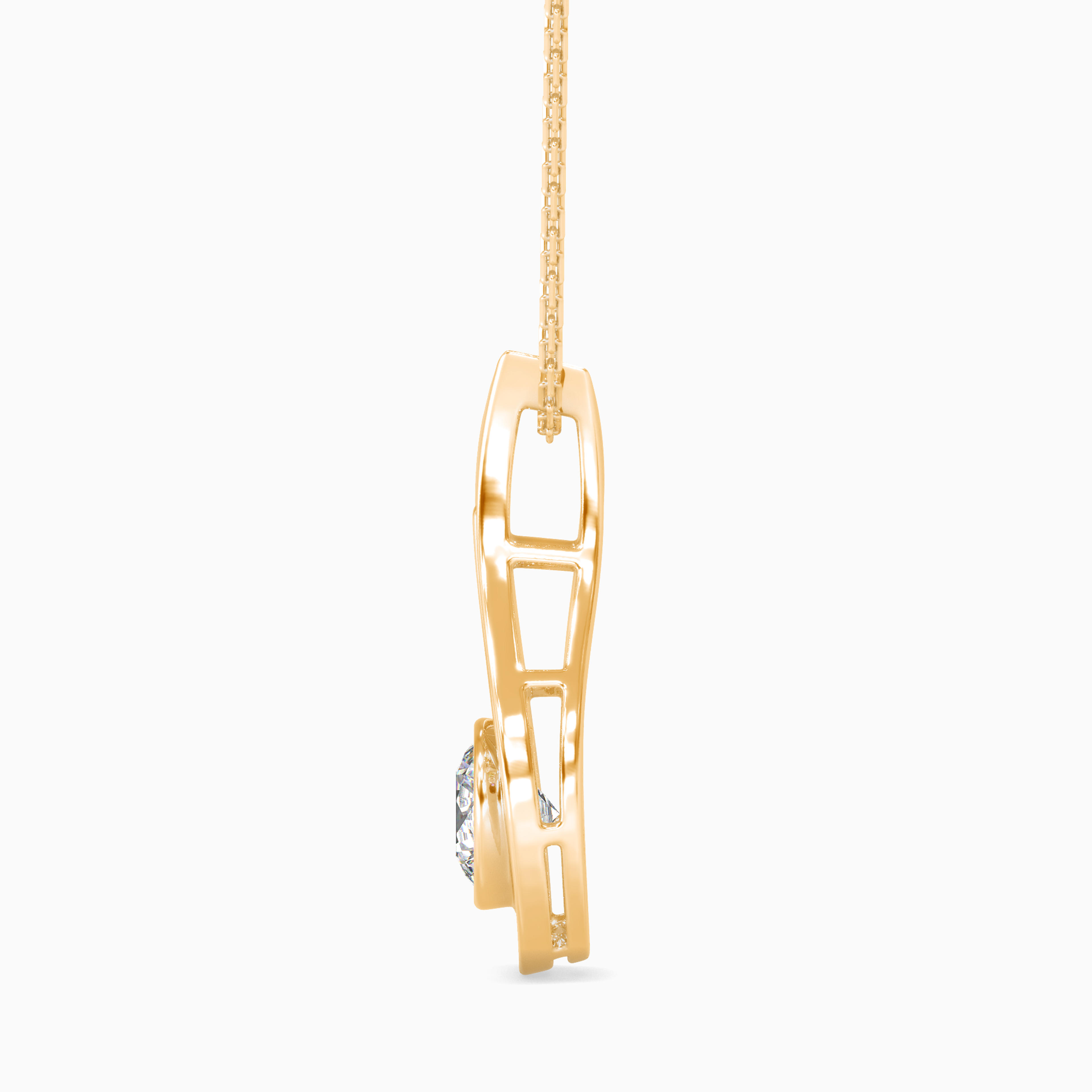 The Apex Pavé-Bail 0.66ct Lab-Grown Diamond Pendant 14K Yellow with VVS/VS - 3