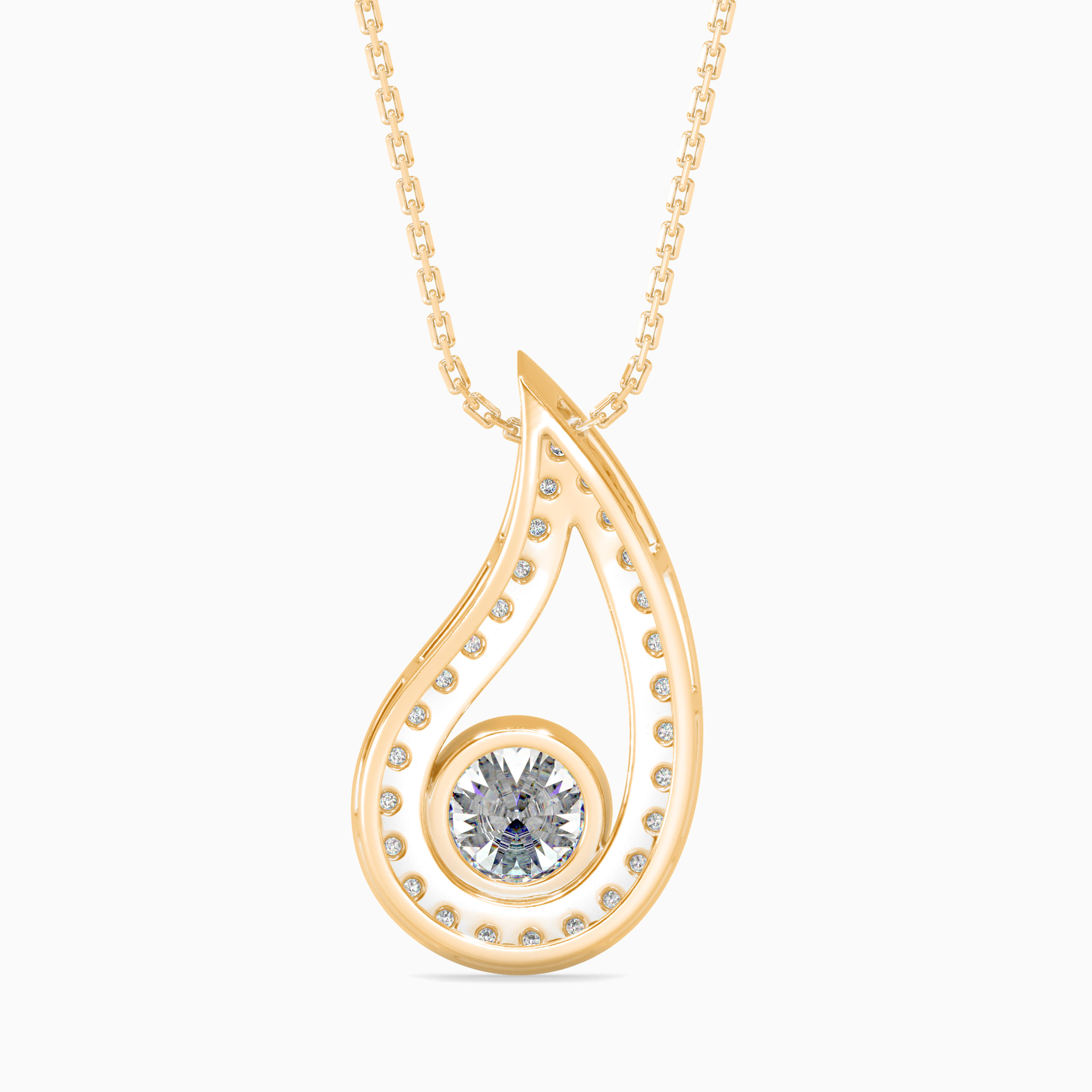 The Apex Pavé-Bail 0.66ct Lab-Grown Diamond Pendant 14K Yellow with VVS/VS - 4