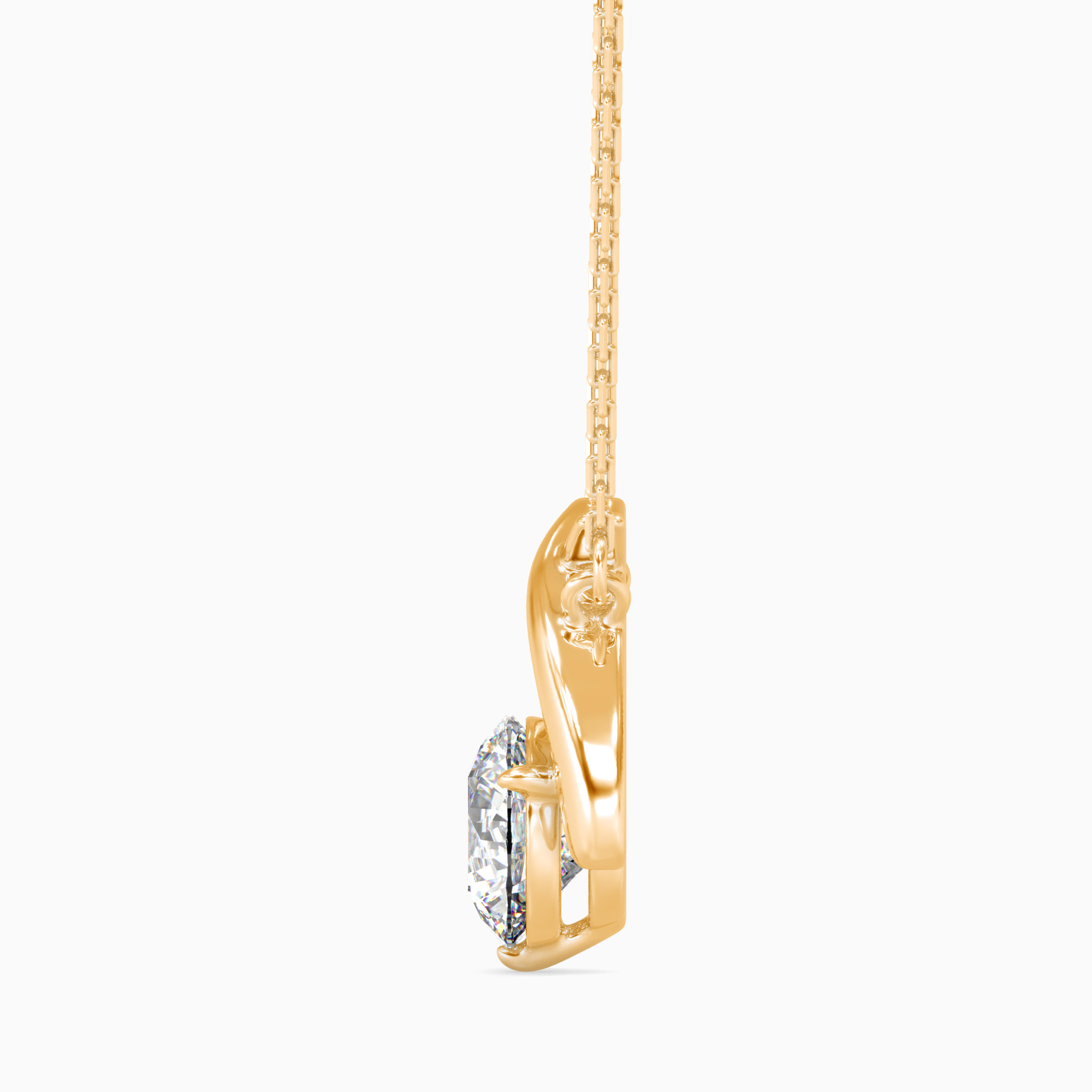 The Lotus Basket 1.03ct Solitaire Lab-Grown Diamond Pendant 14K Yellow with VVS/VS - 2
