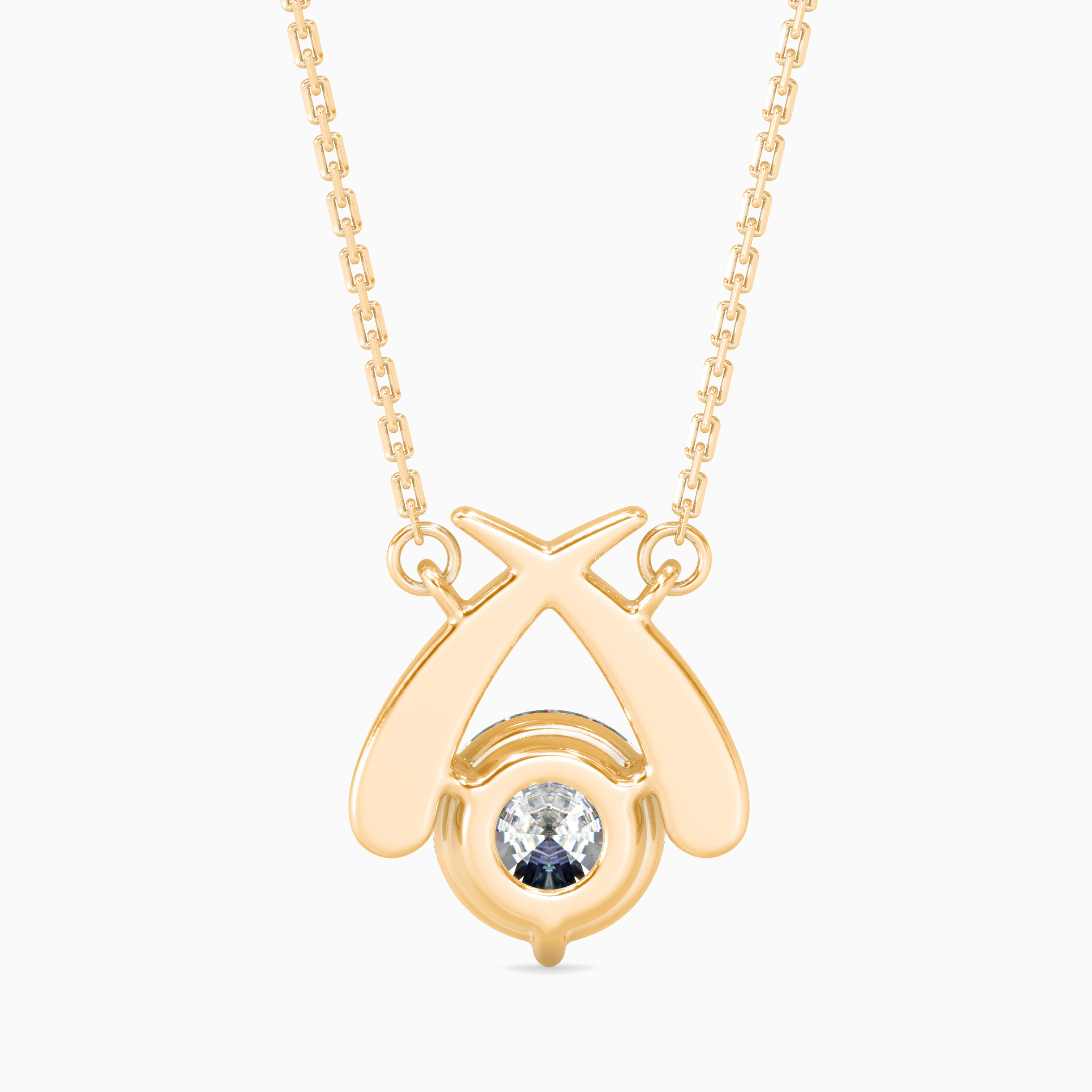 The Lotus Basket 1.03ct Solitaire Lab-Grown Diamond Pendant 14K Yellow with VVS/VS - 3