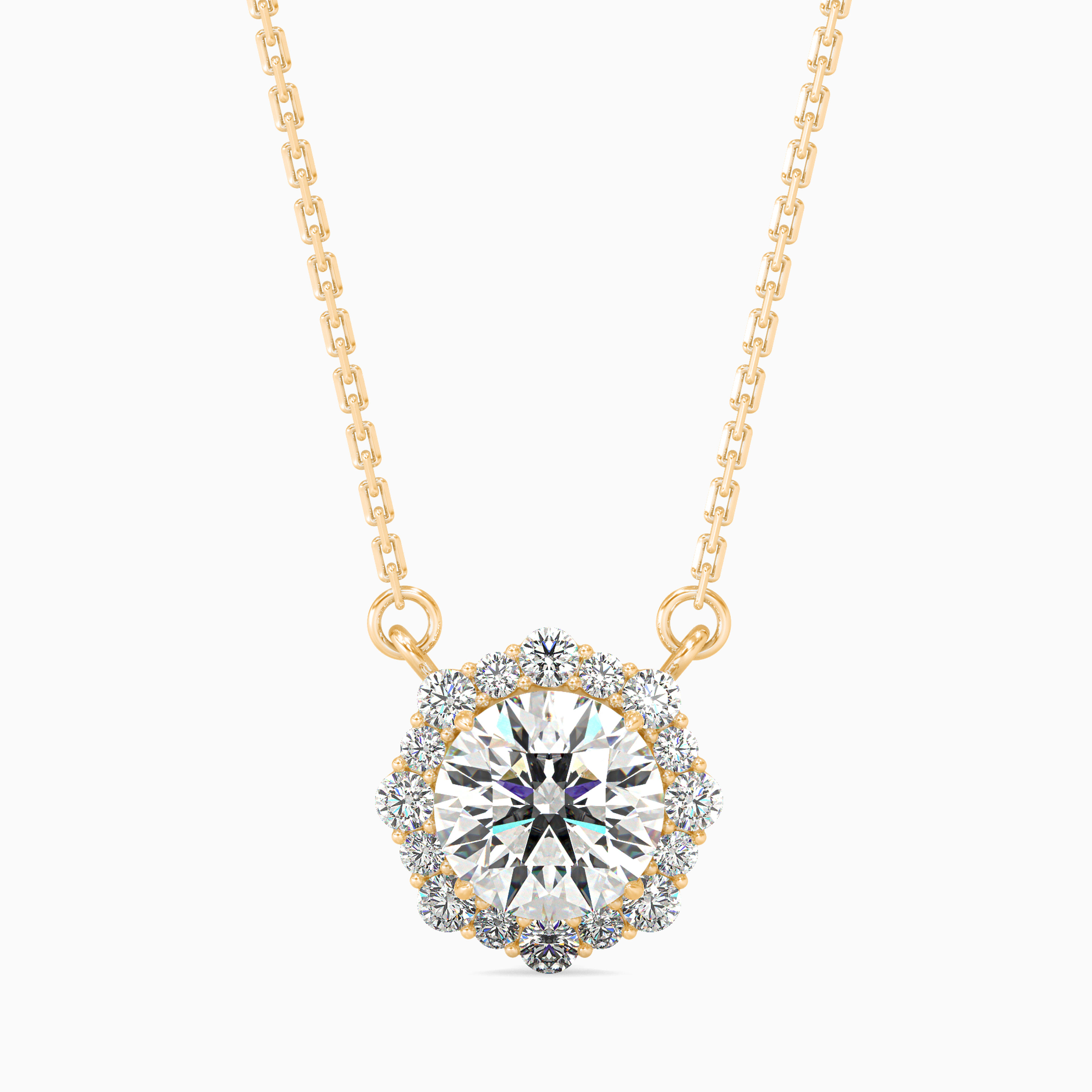 The Solaria Pavé-Loop 1.24ct Lab-Grown Diamond Pendant 14K Yellow with VVS/VS - 6