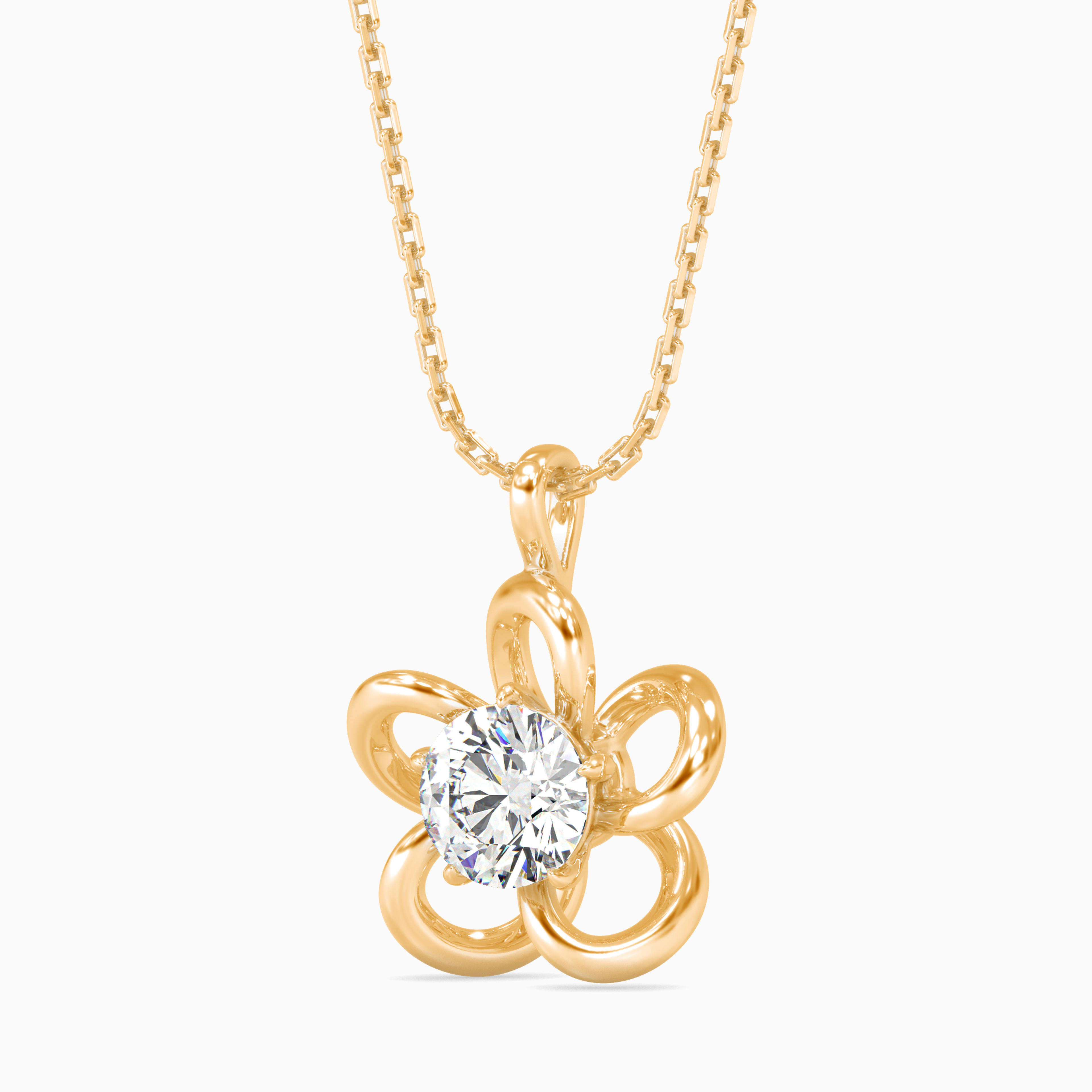 The Aura Twist 0.53ct Solitaire Lab-Grown Diamond Pendant 14K Yellow with VVS/VS - 6