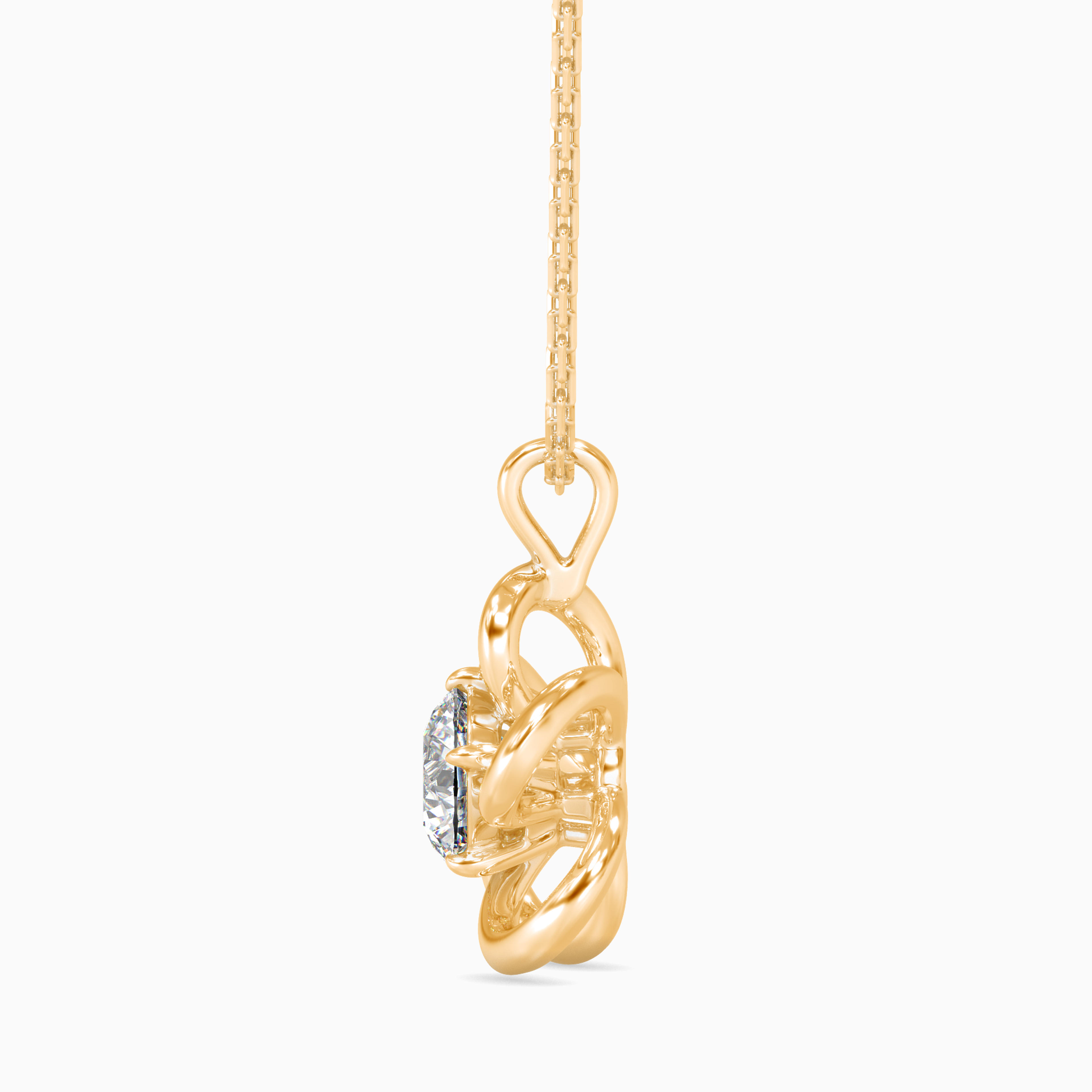 The Aura Twist 0.53ct Solitaire Lab-Grown Diamond Pendant 14K Yellow with VVS/VS - 3