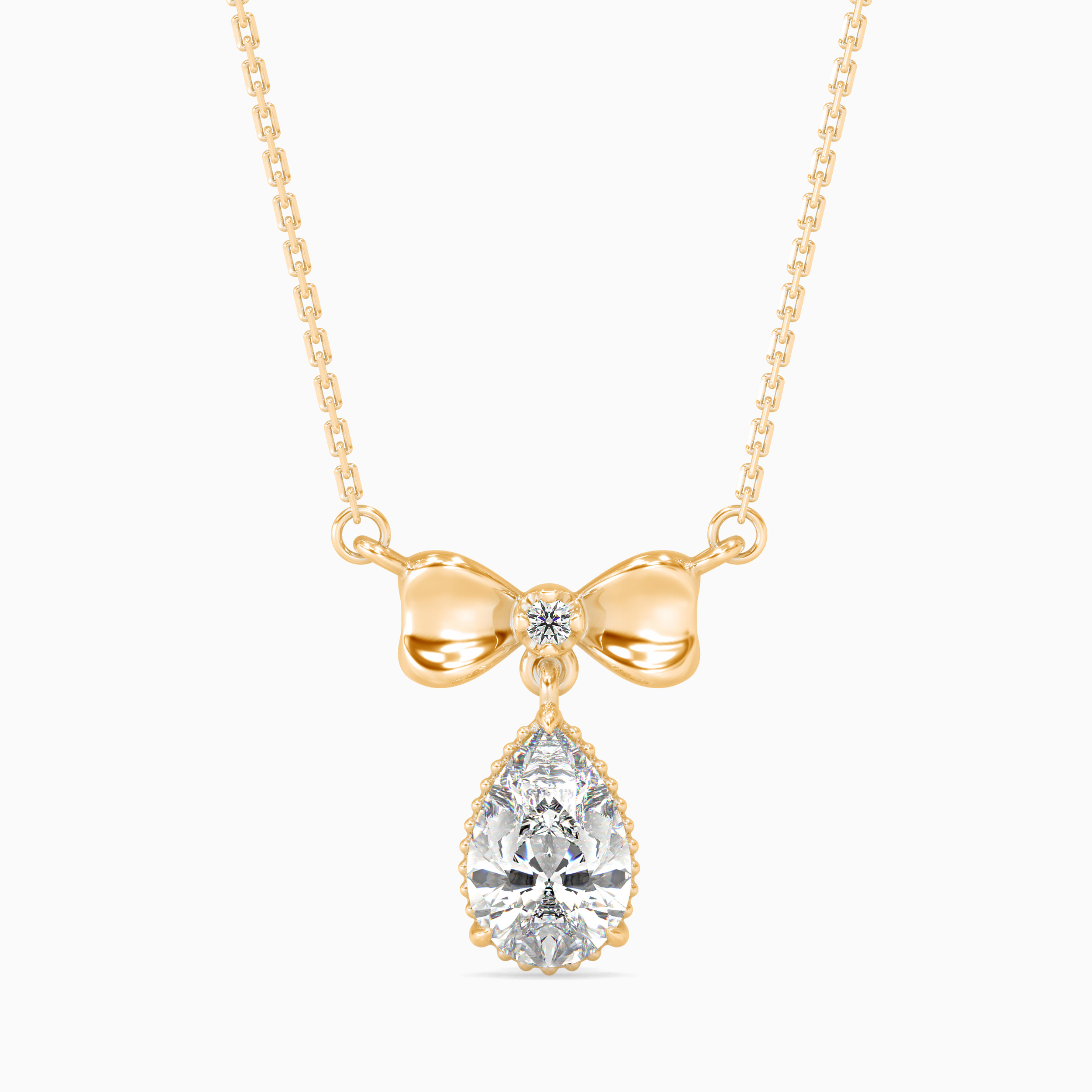 The Lumina Pear Drop 0.97ct Lab-Grown Diamond Pendant 14K Yellow with VVS/VS - 4