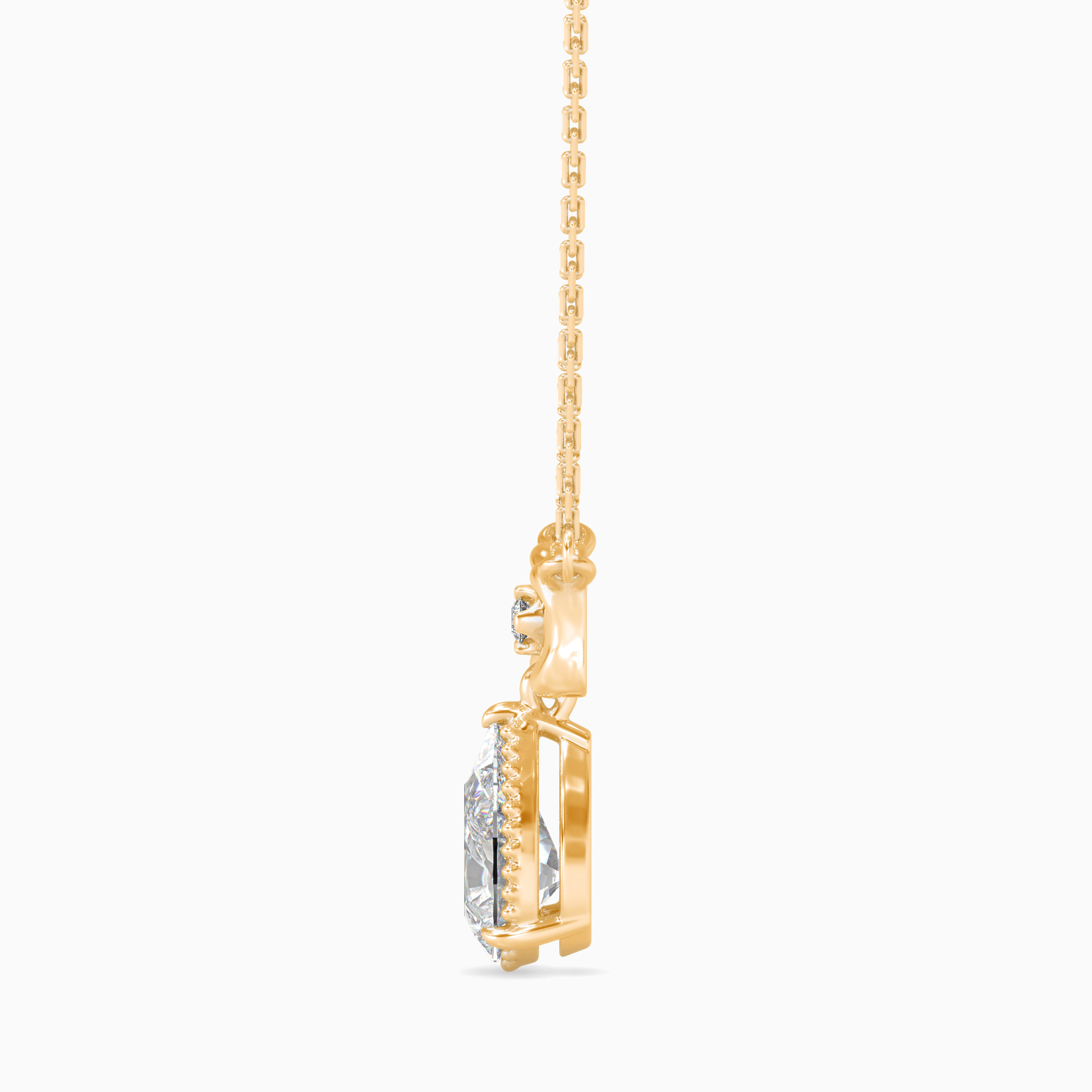 The Lumina Pear Drop 0.97ct Lab-Grown Diamond Pendant 14K Yellow with VVS/VS - 3