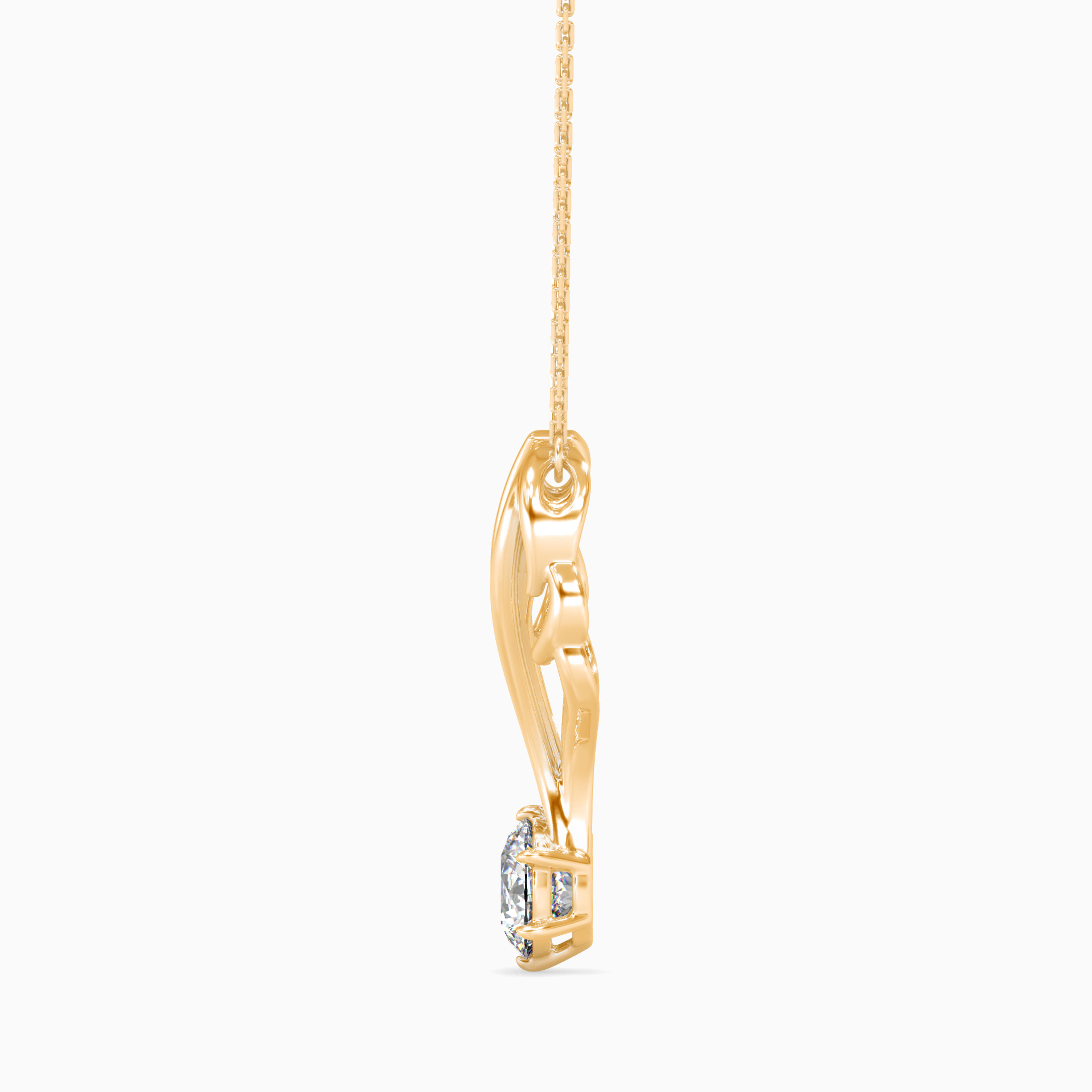 The Seraph Wing 1.03ct Solitaire Lab-Grown Diamond Pendant 14K Yellow with VVS/VS video 1
