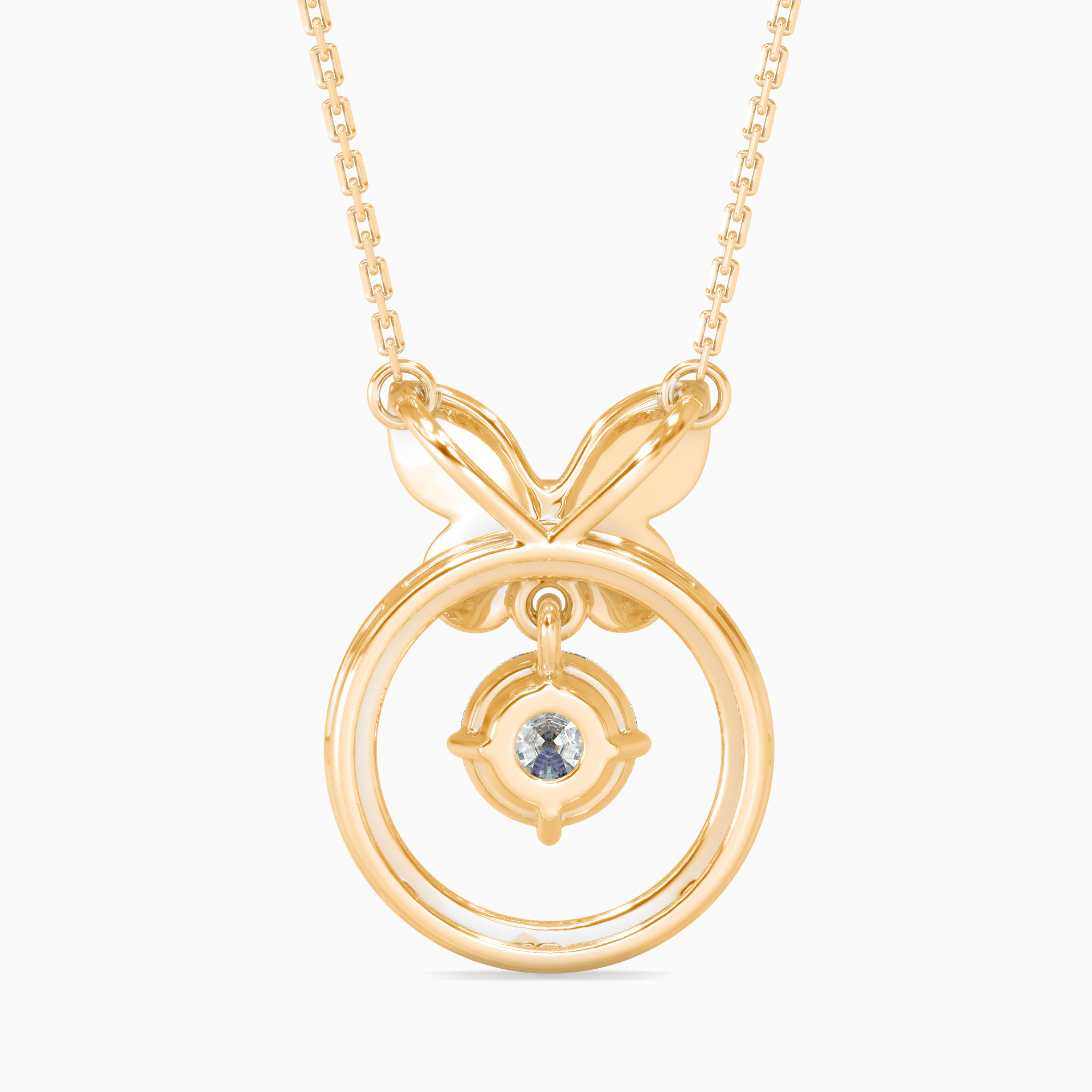 The Mariposa Circle 0.53ct Solitaire Lab-Grown Diamond Pendant 14K Yellow with VVS/VS - 6