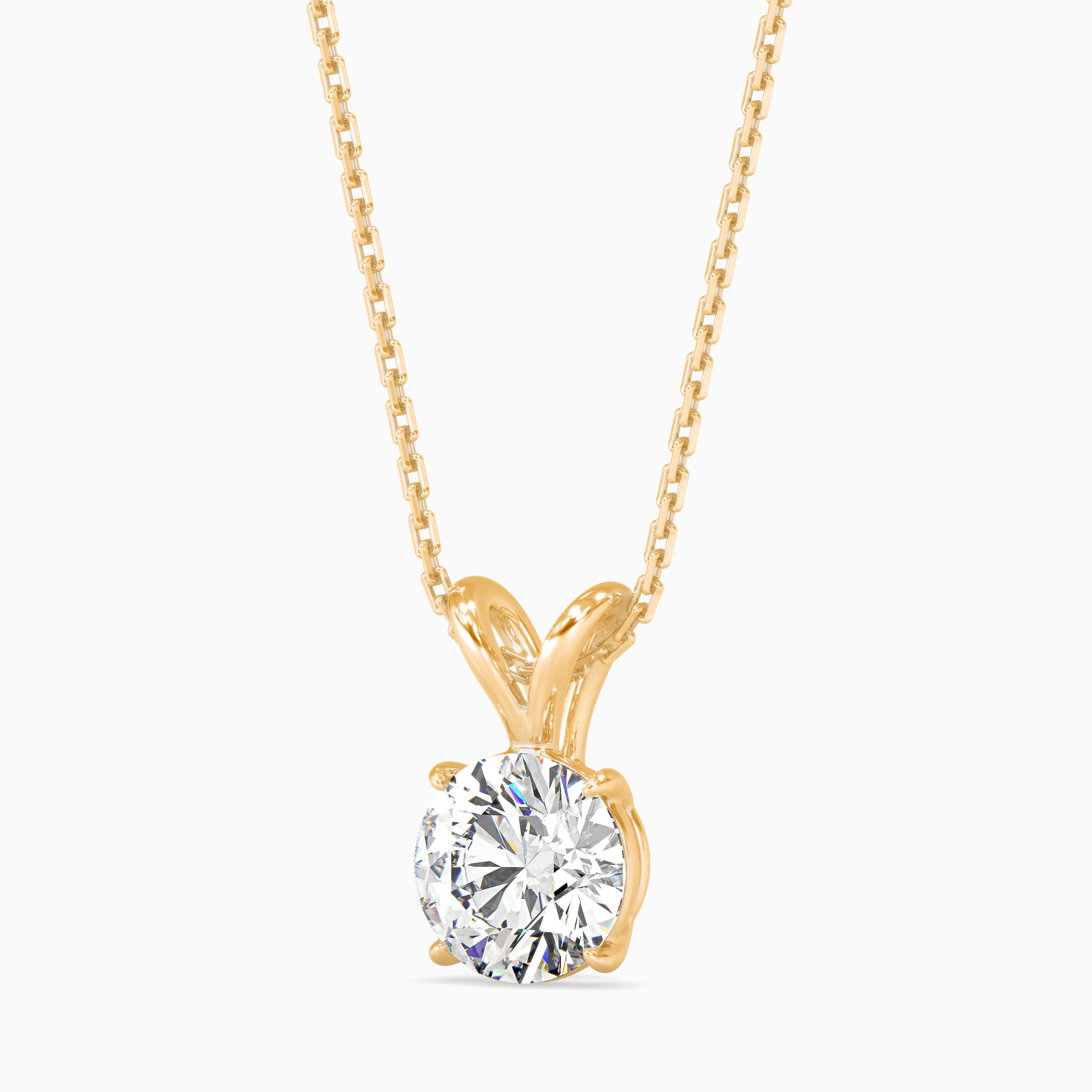 The Embrace 1.03ct Solitaire Lab-Grown Diamond Pendant 14K Yellow with VVS/VS - 5