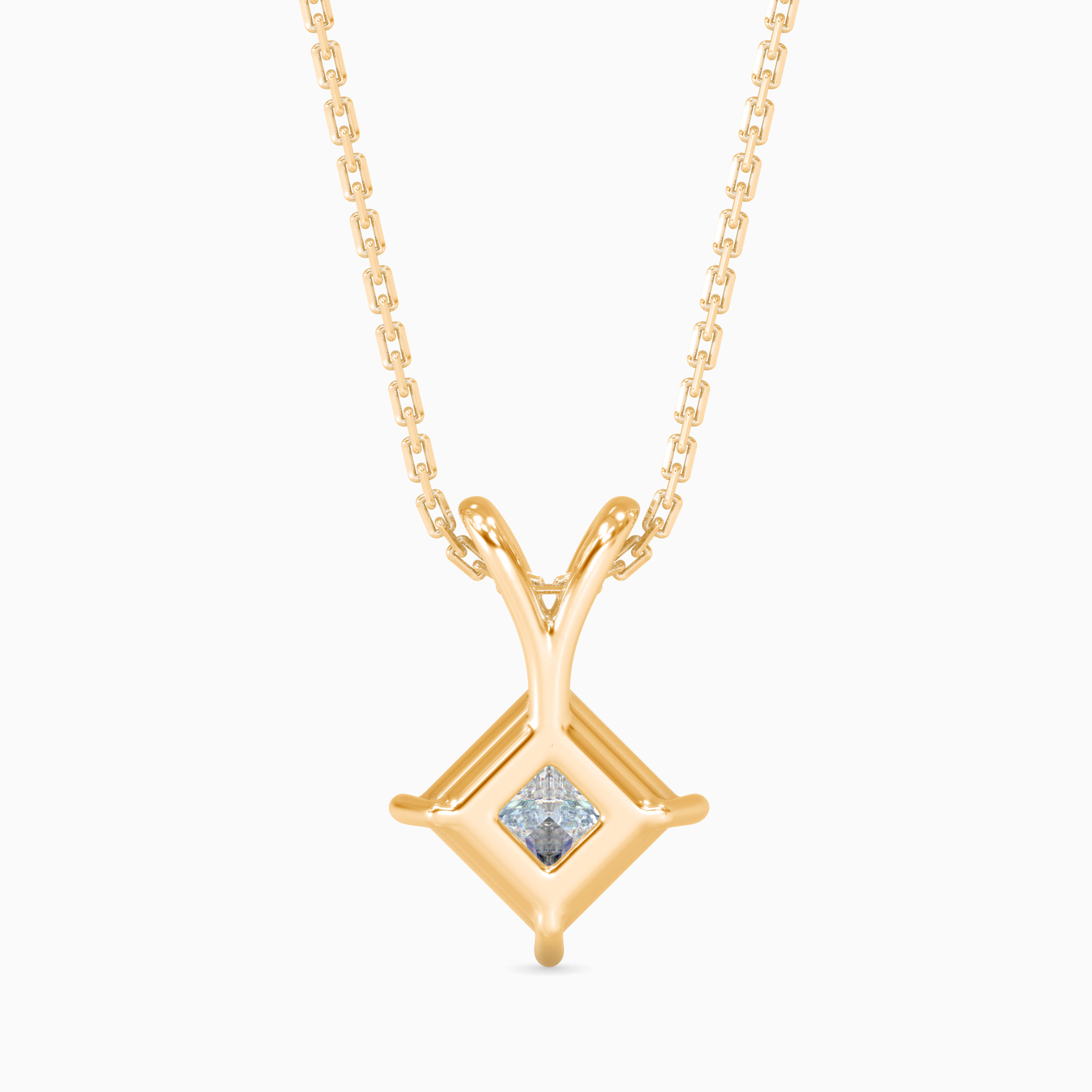 The Unity Duo-Arm 1.04ct Princess Solitaire Lab-Grown Diamond Pendant 14K Yellow with VVS/VS - 3