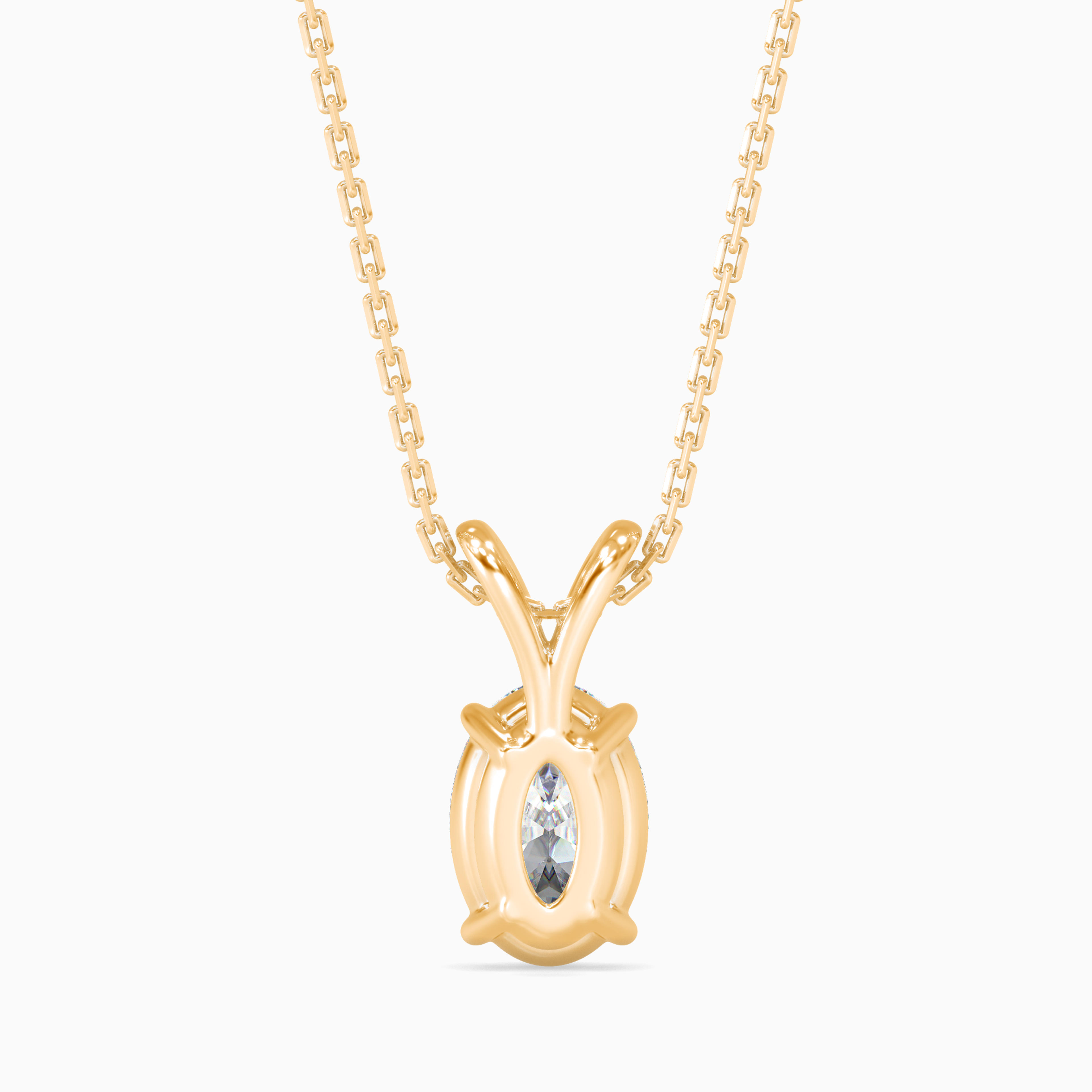 The Harmony Duo-Arm 1.00ct Oval Solitaire Lab-Grown Diamond Pendant 14K Yellow with VVS/VS - 3