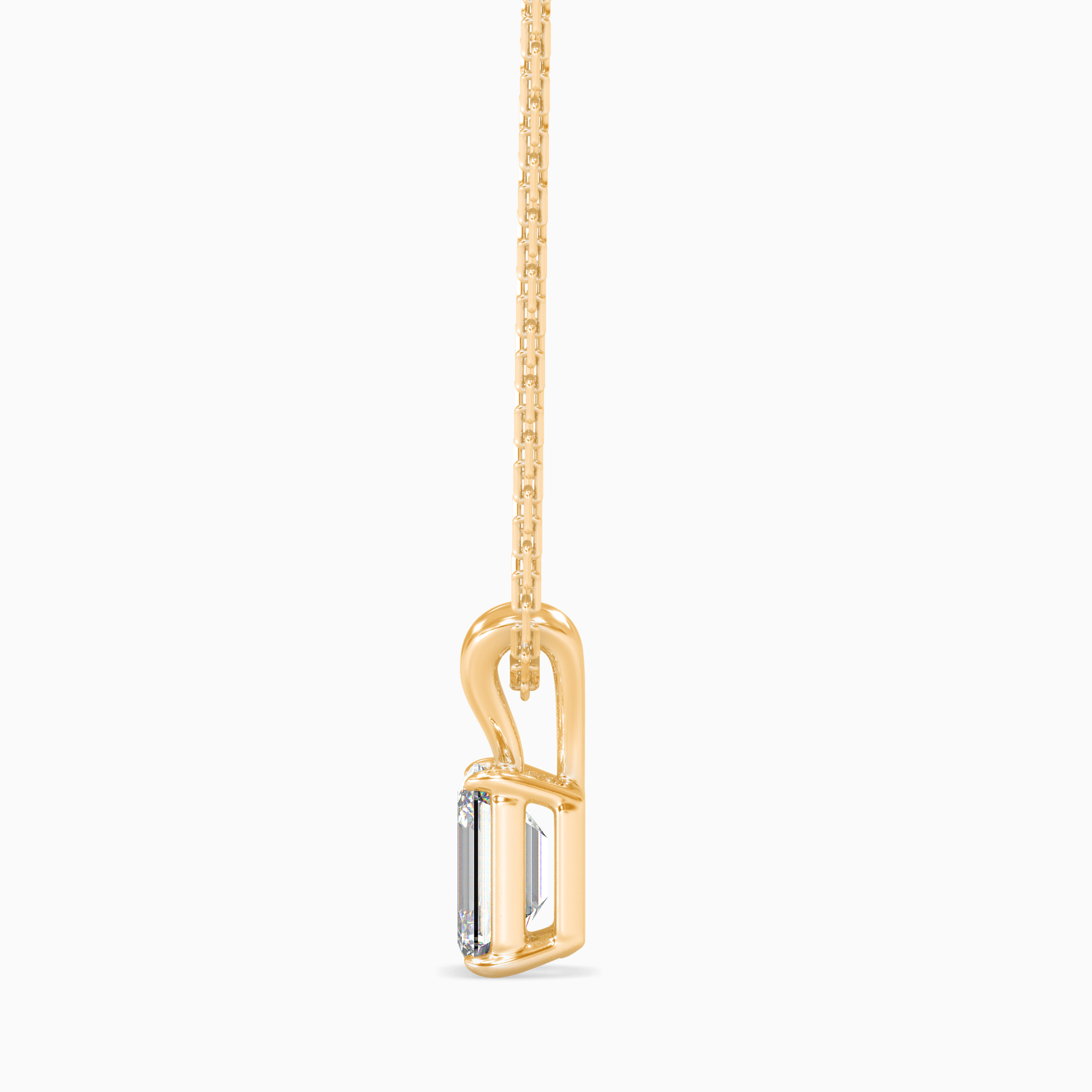 The Solace Duo-Arm 0.86ct Emerald Solitaire Lab-Grown Diamond Pendant 14K Yellow with VVS/VS video 1