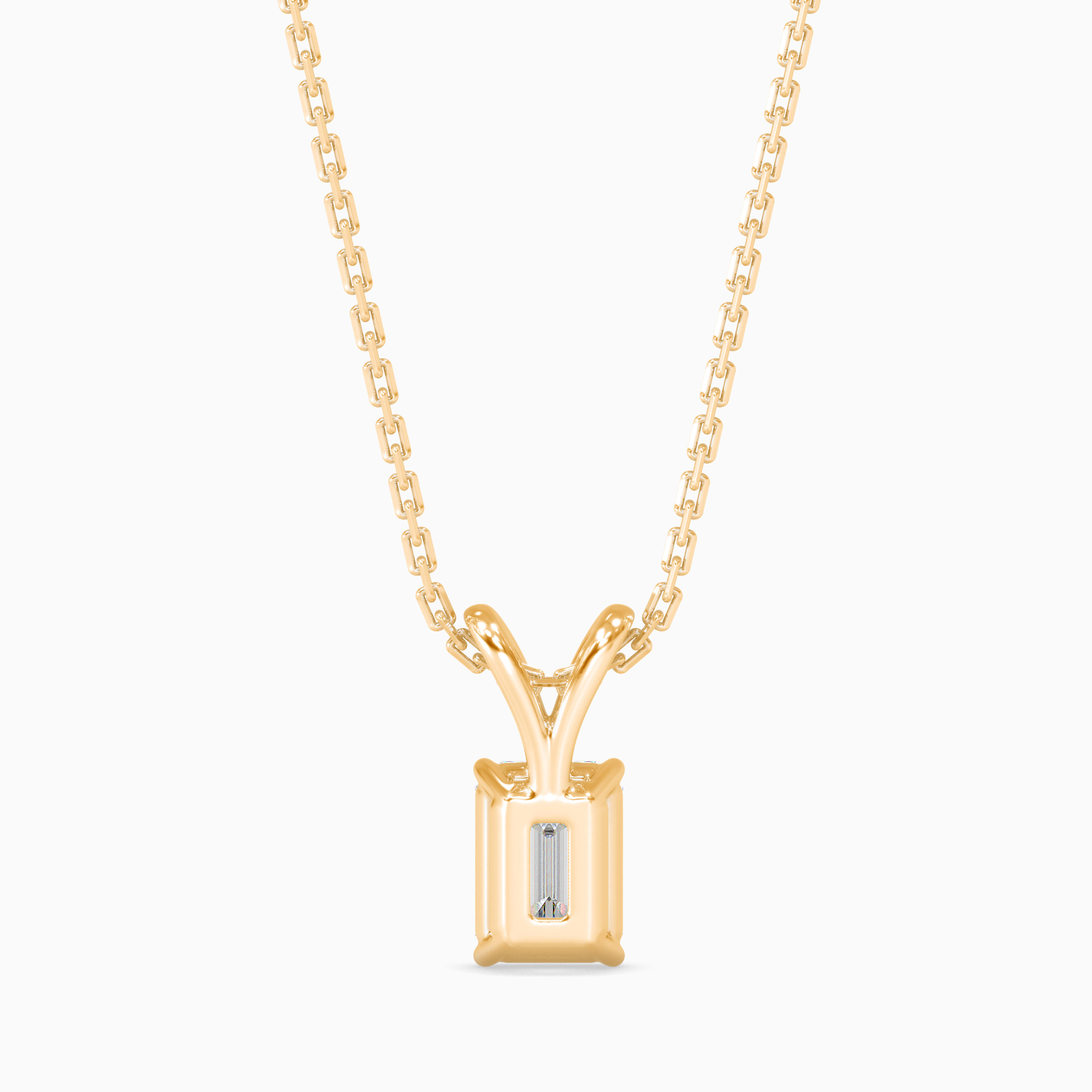The Solace Duo-Arm 0.86ct Emerald Solitaire Lab-Grown Diamond Pendant 14K Yellow with VVS/VS - 3