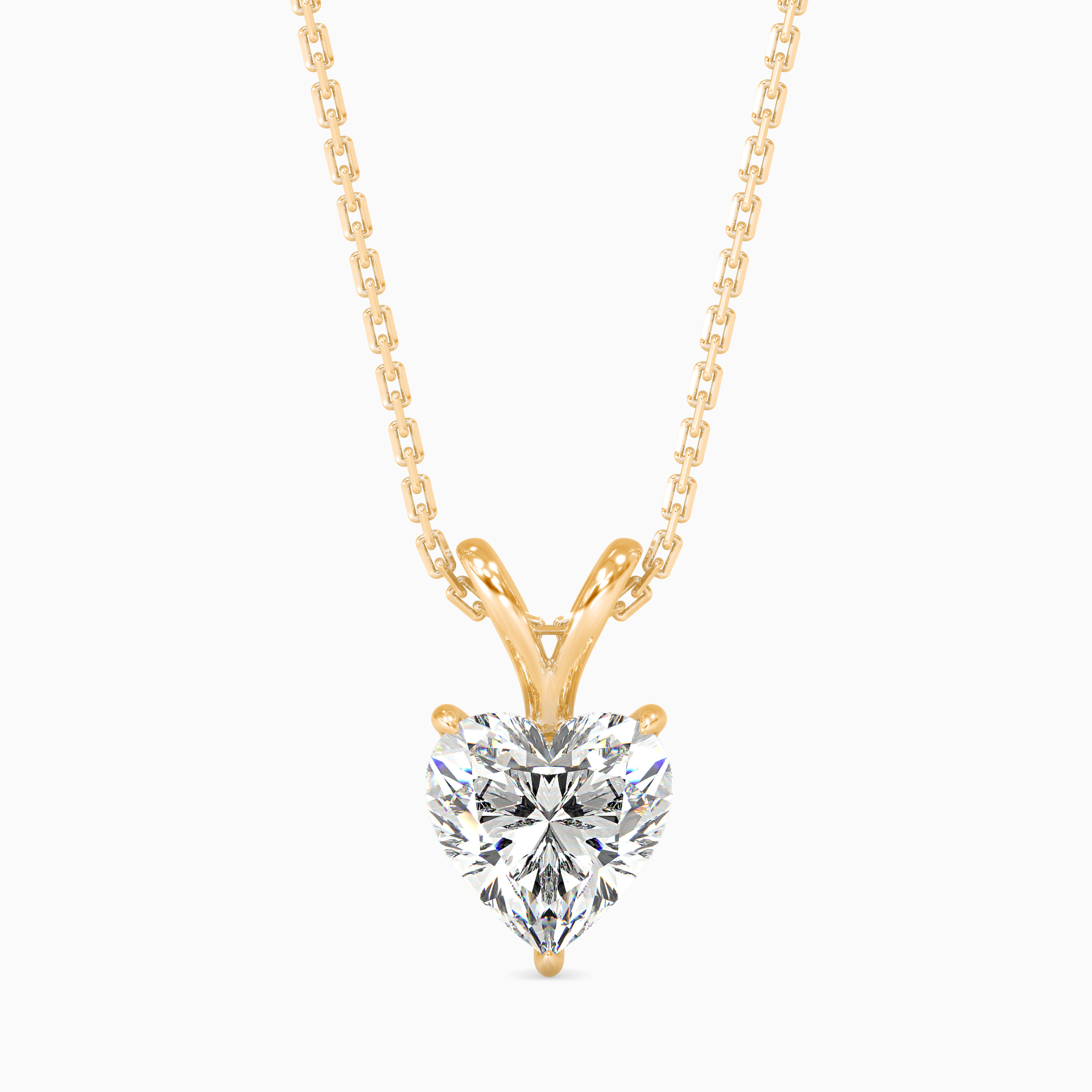 The Amour Duo-Arm 1.07ct Heart Solitaire Lab-Grown Diamond Pendant 14K Yellow with VVS/VS - 4