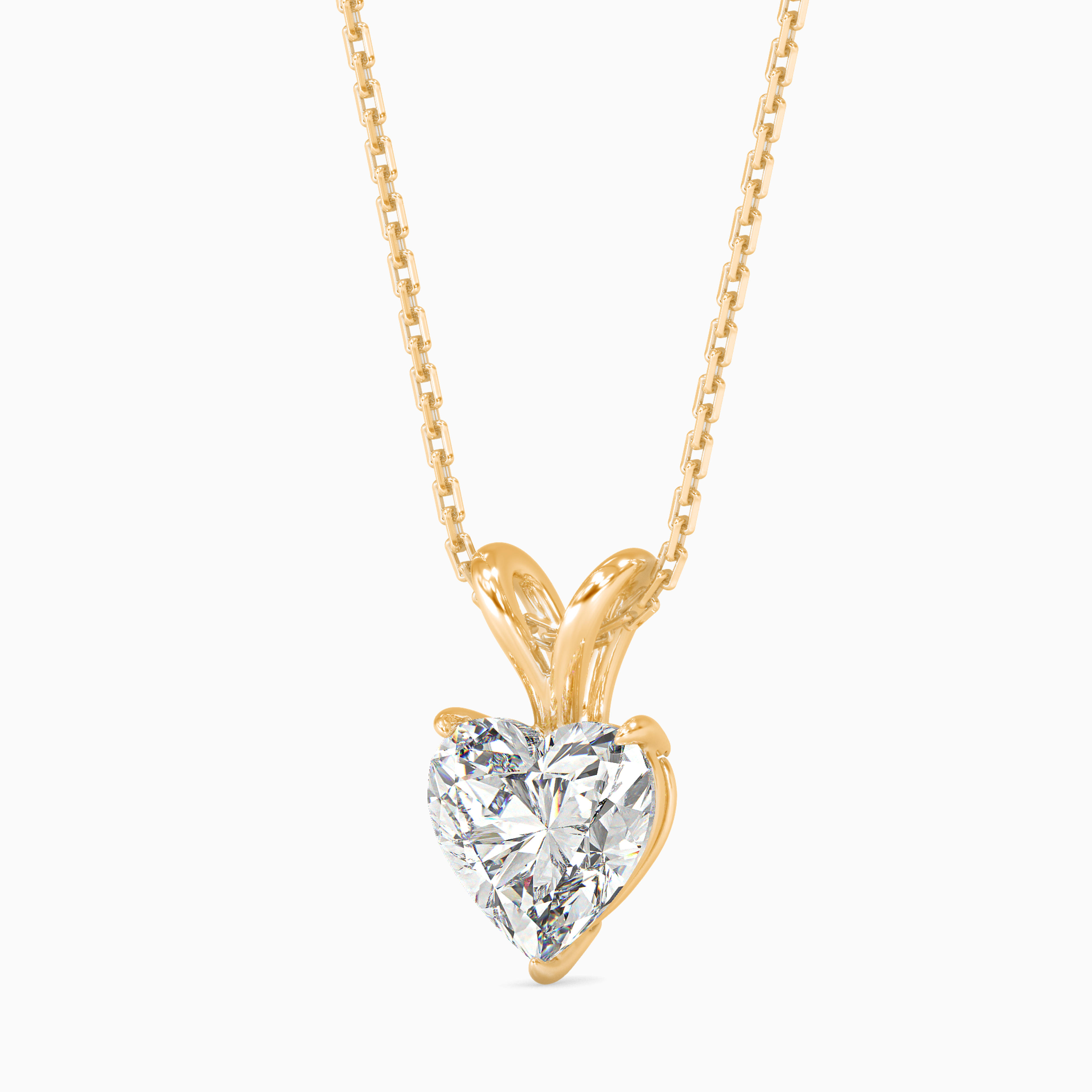 The Amour Duo-Arm 1.07ct Heart Solitaire Lab-Grown Diamond Pendant 14K Yellow with VVS/VS - 6