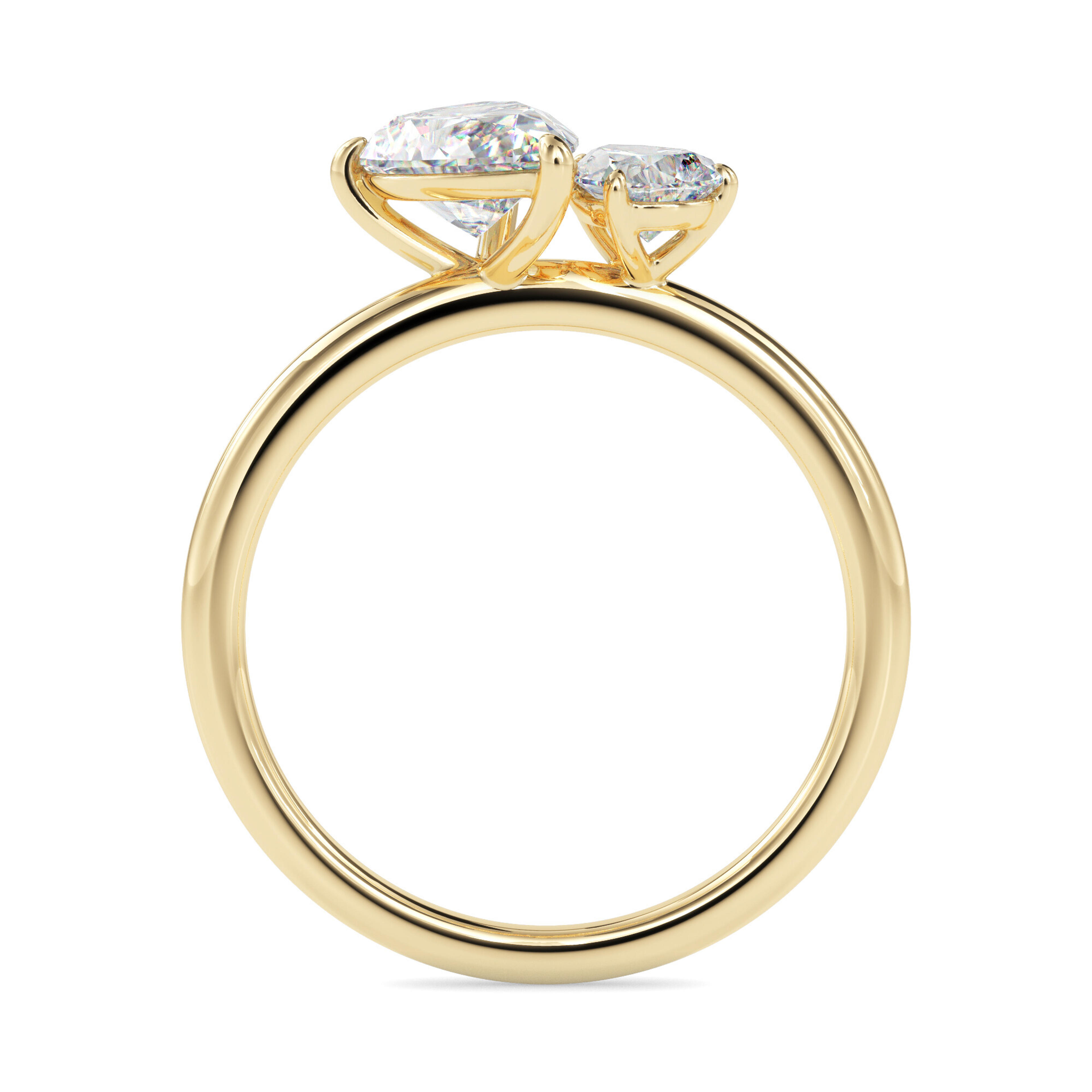 The Soleil Toi et Moi 1.91ct Dual-Pear Lab-Grown Diamond Ring 14K Yellow with VVS/VS - 3