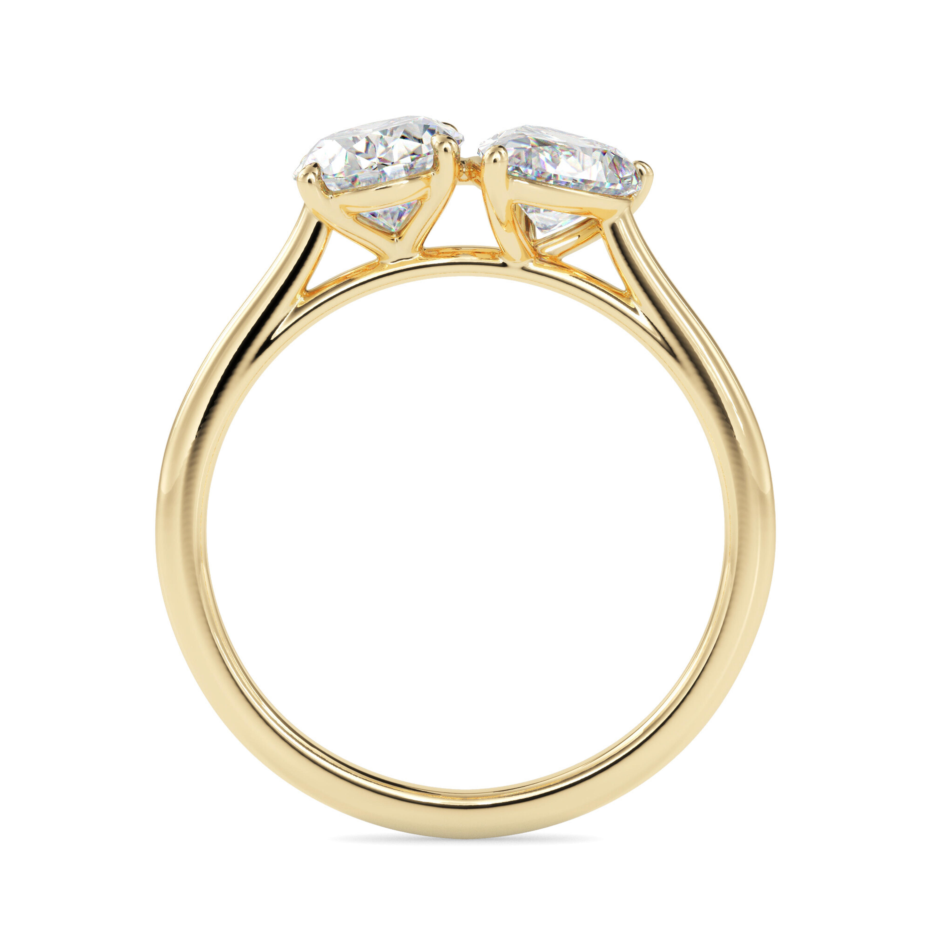 The Daphne Toi et Moi 1.88ct Lab-Grown Diamond Ring 14K Yellow with VVS/VS - 5