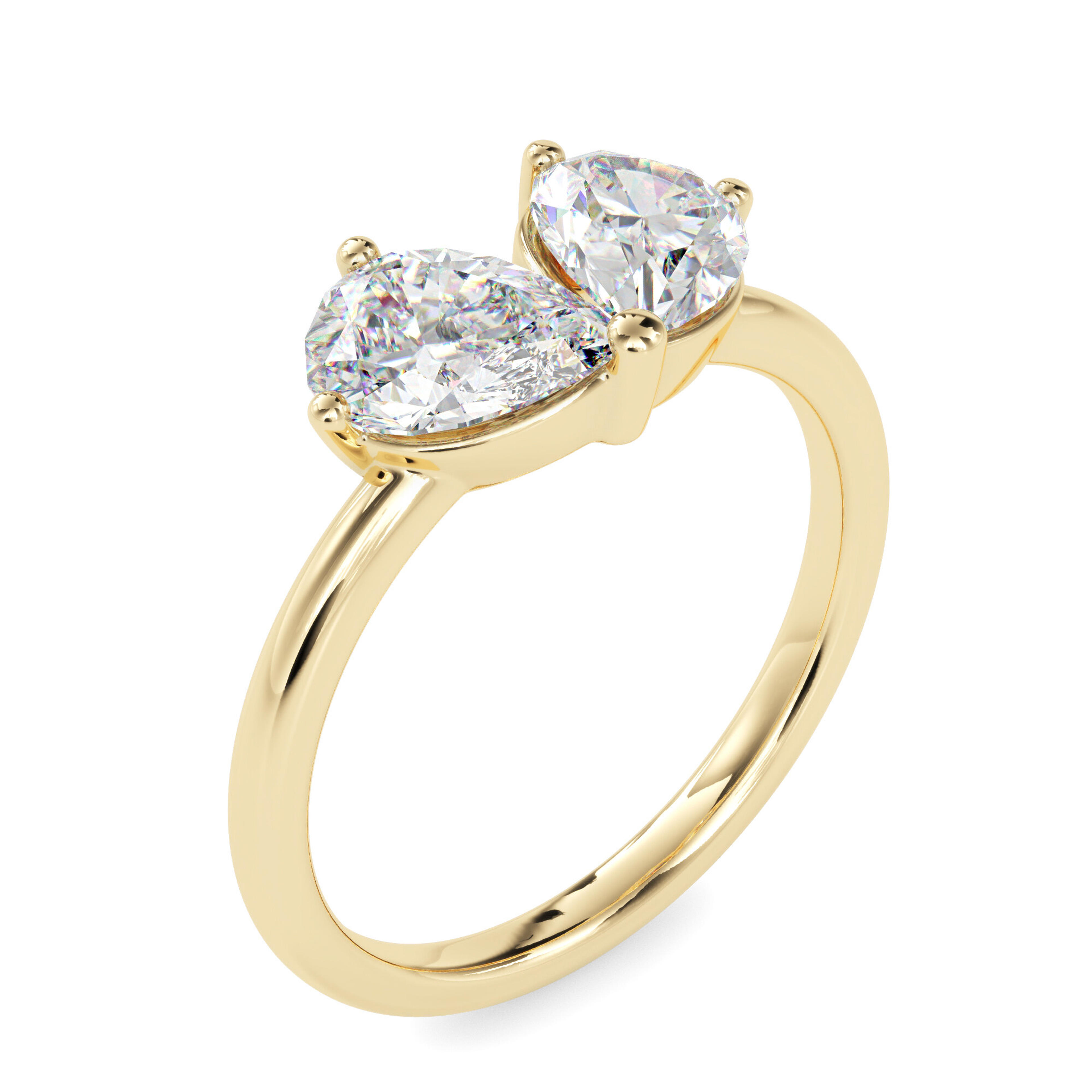 The Harmony Toi et Moi 1.62ct Dual-Pear Lab-Grown Diamond Ring 14K Yellow with VVS/VS - 3