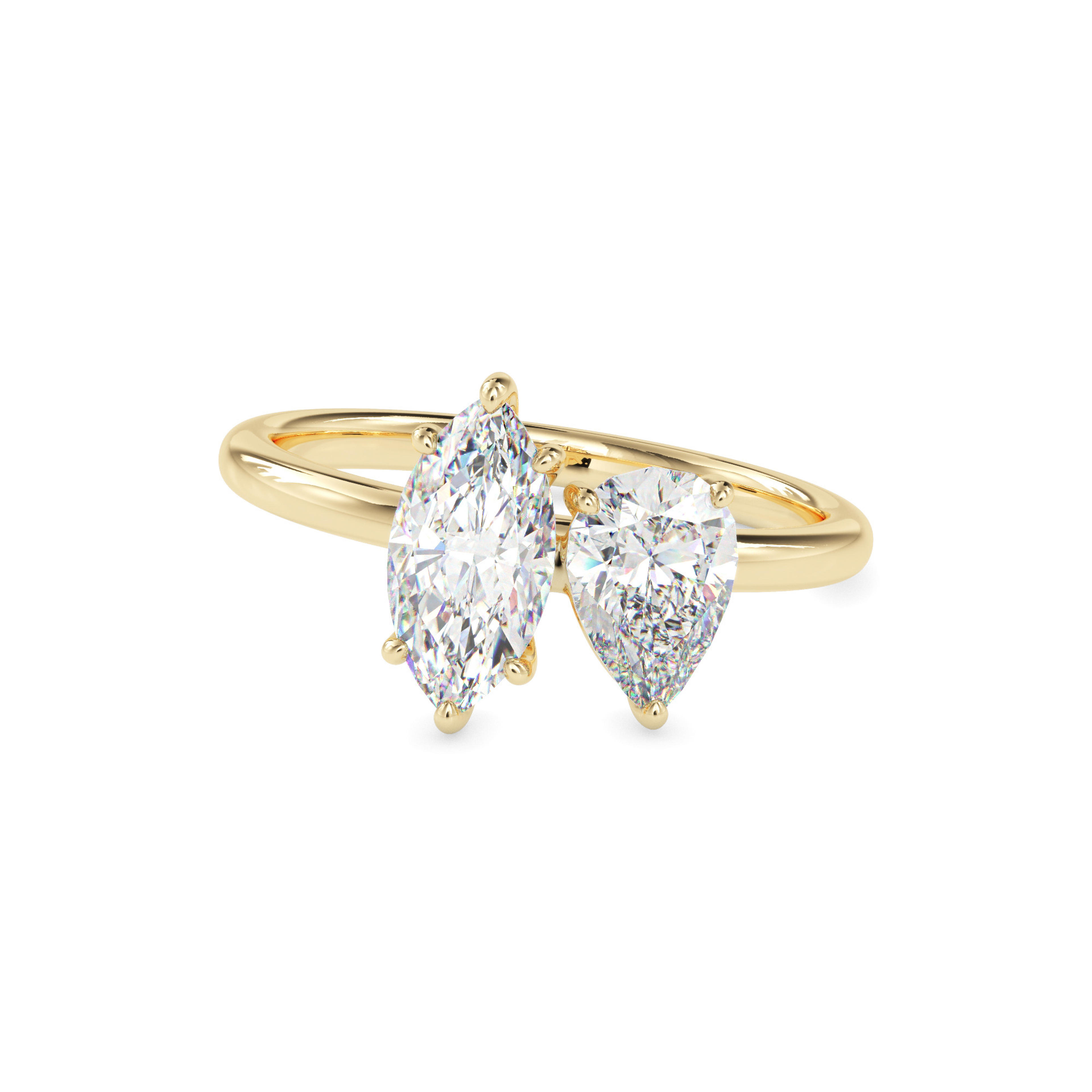 The Siren Toi et Moi 1.75ct Lab-Grown Diamond Ring 14K Yellow with VVS/VS - 4