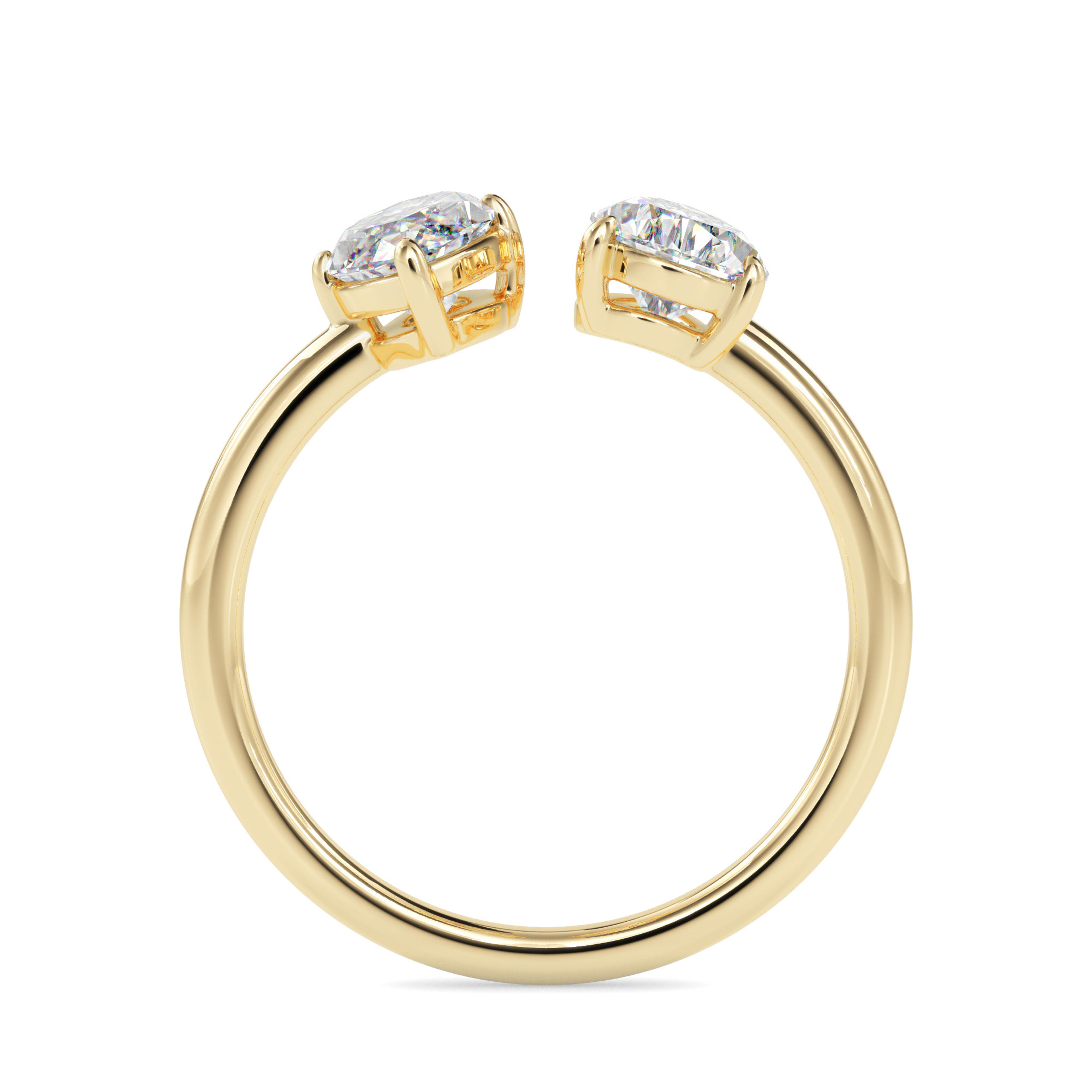 The Selene Toi et Moi 1.85ct Lab-Grown Diamond Ring 14K Yellow with VVS/VS - 4