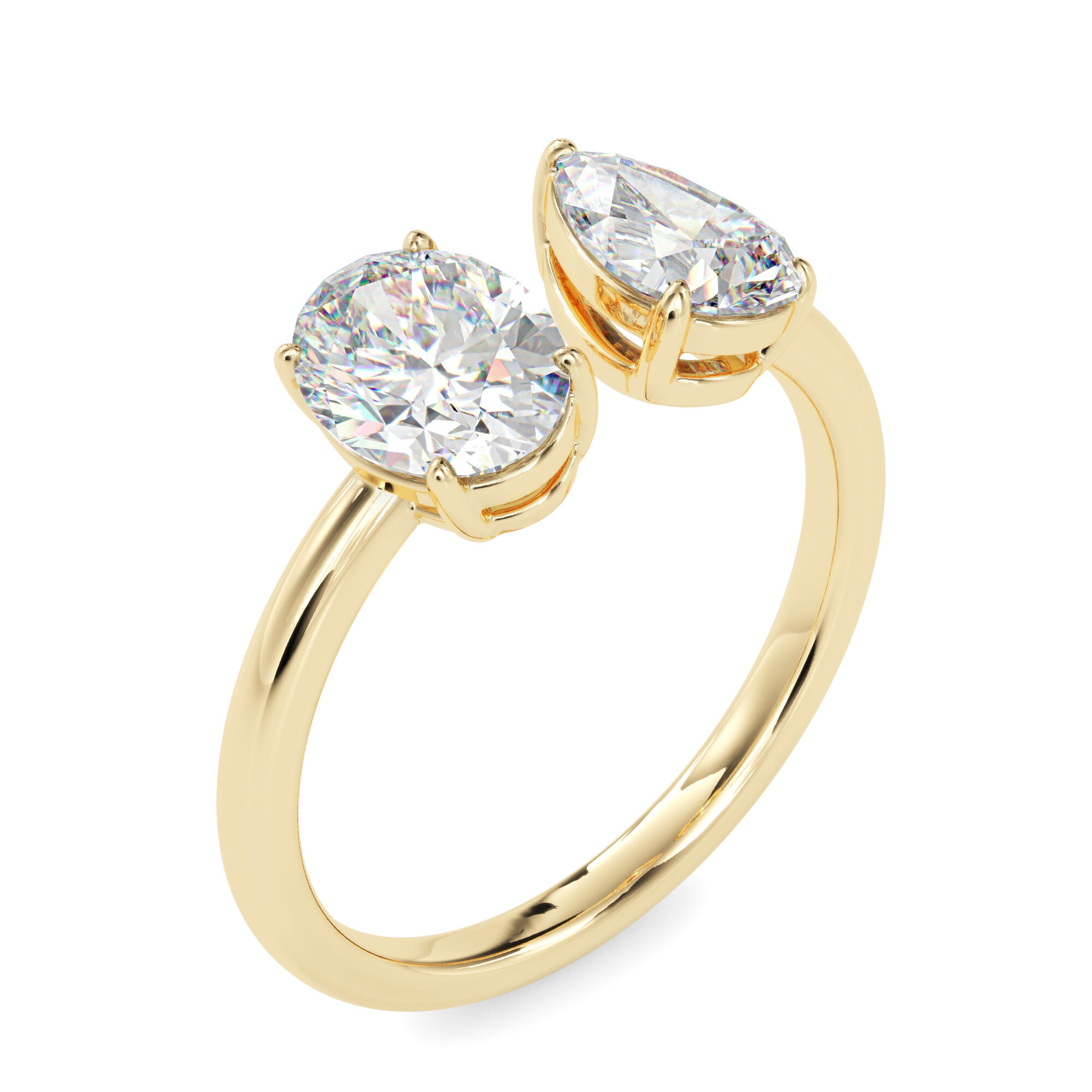 The Freya Toi et Moi 1.89ct Lab-Grown Diamond Ring 14K Yellow with VVS/VS - 6