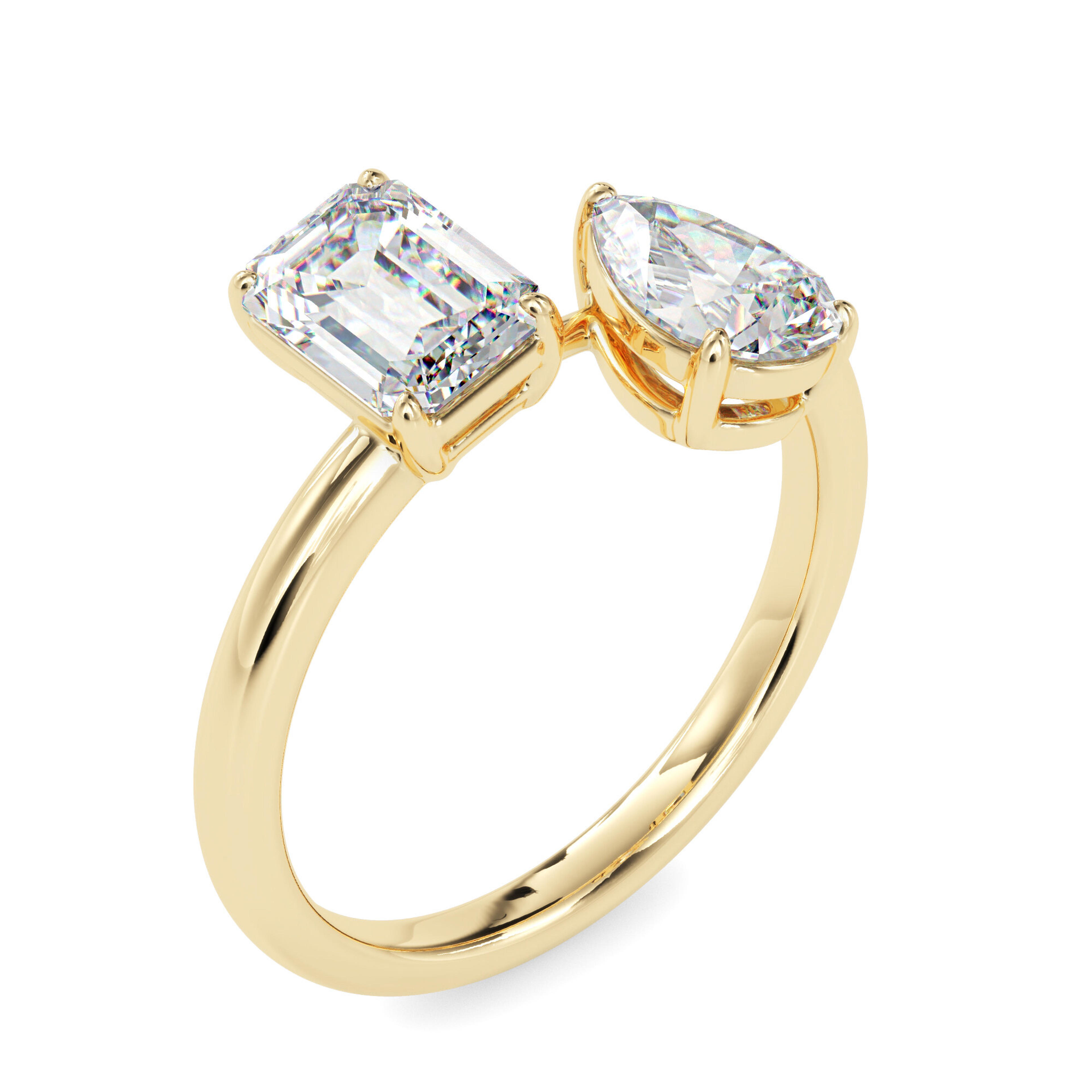 The Clara Toi et Moi 1.88ct Lab-Grown Diamond Ring 14K Yellow with VVS/VS - 4