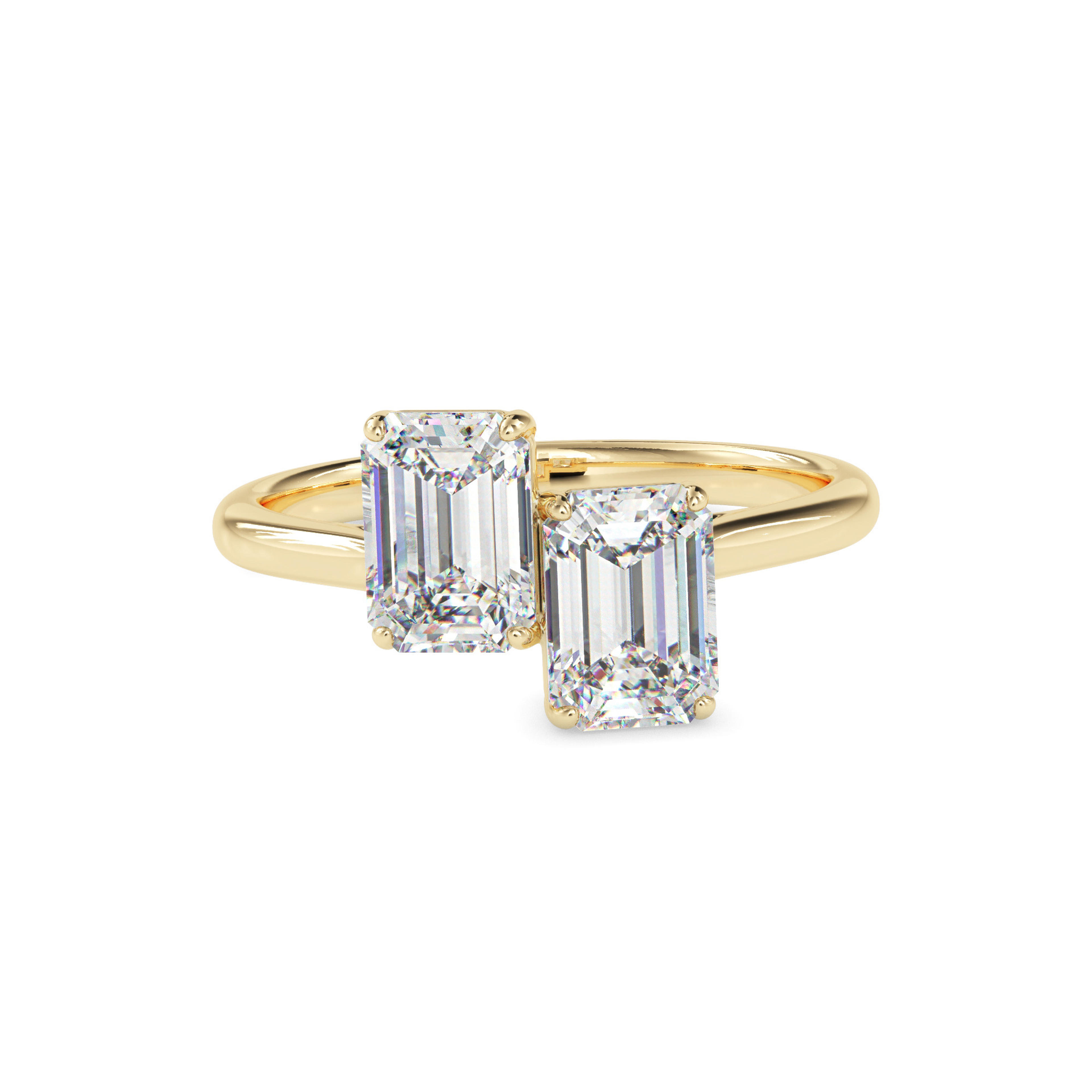 The Sloane Toi et Moi 1.97ct Dual-Emerald Lab-Grown Diamond Ring 14K Yellow with VVS/VS - 4