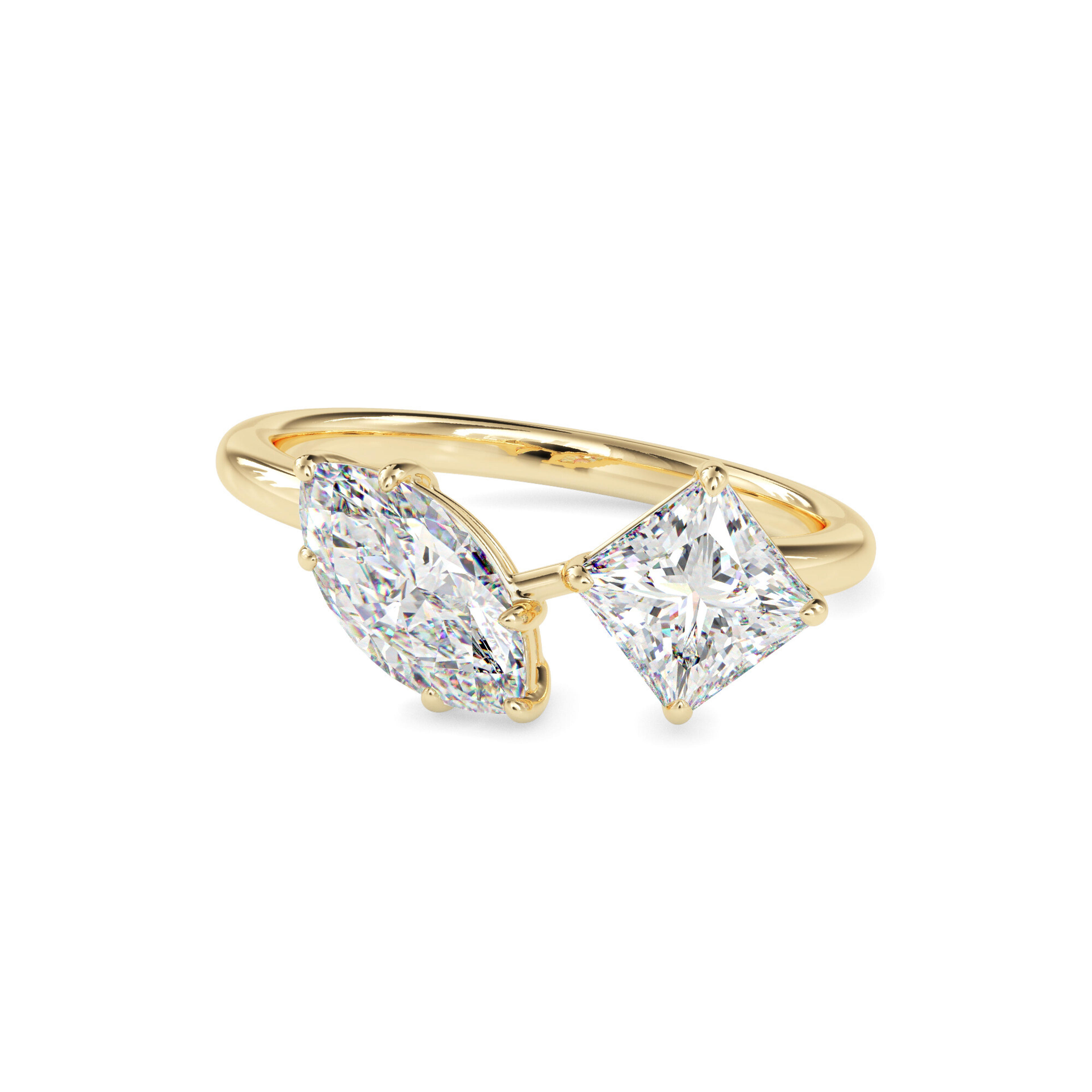 The Rhea Toi et Moi 2.00ct Lab-Grown Diamond Ring 14K Yellow with VVS/VS - 4