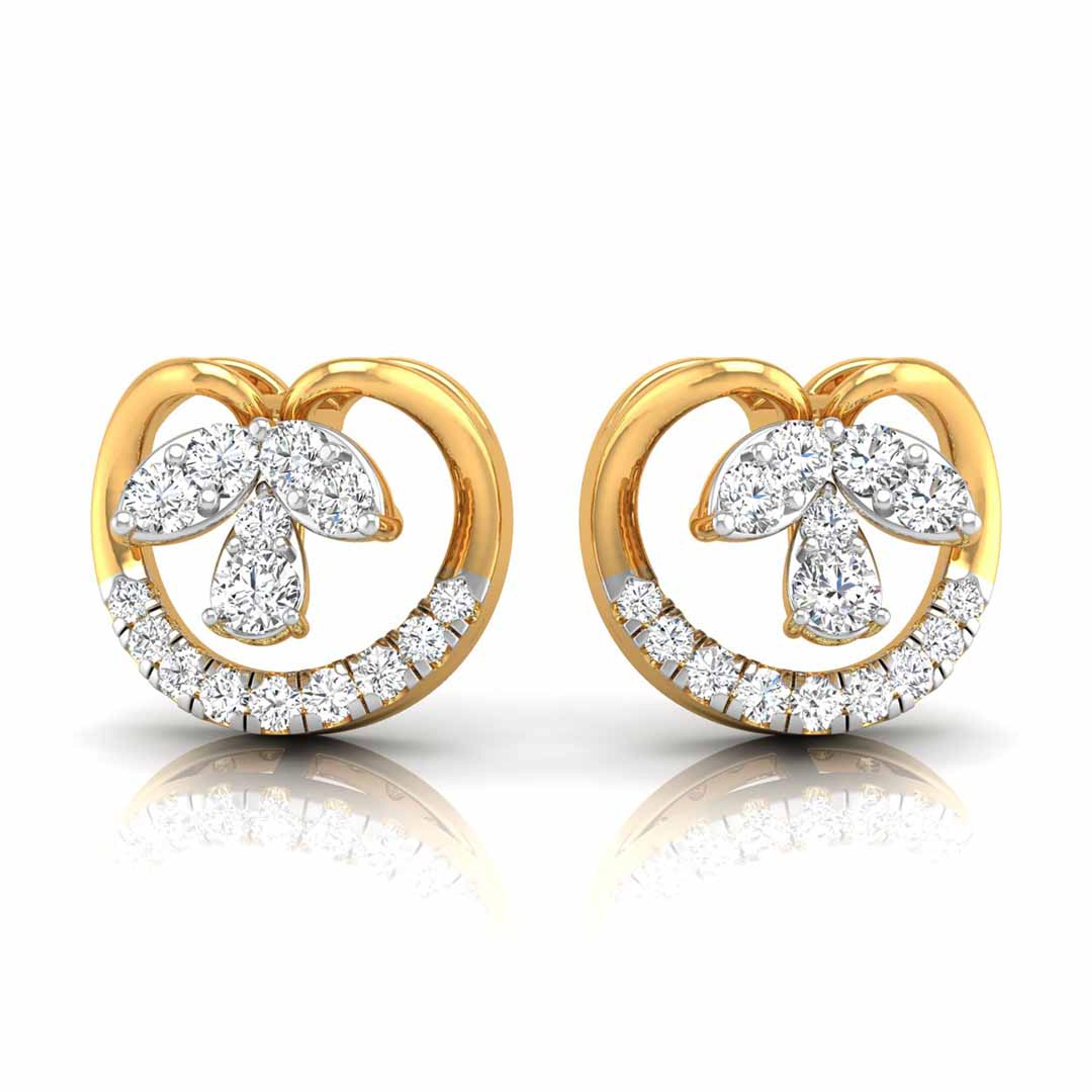 The Flora Openwork 0.27ct Lab-Grown Diamond Stud Earrings 14K Yellow with VVS/VS - 2