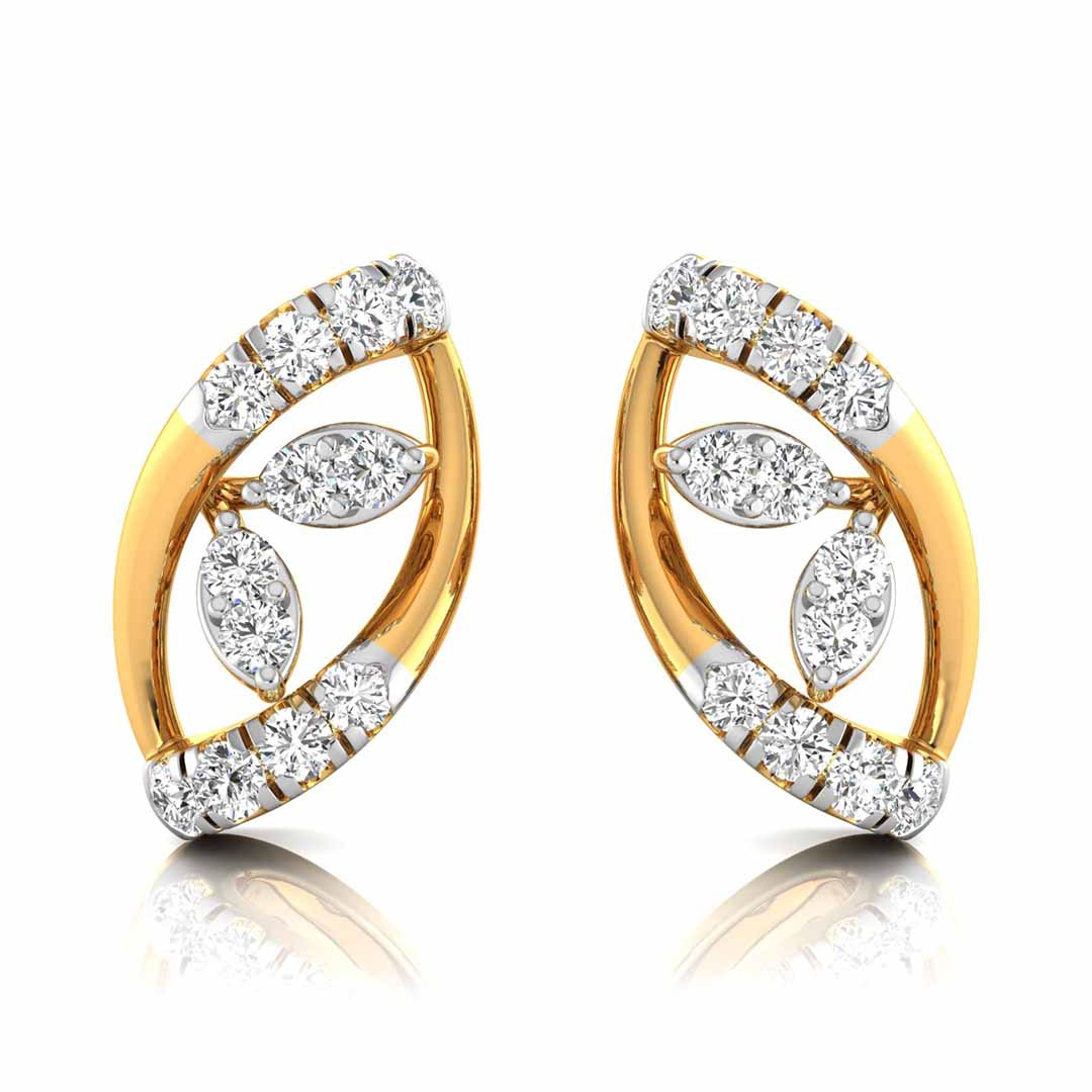 The Stella Openwork 0.20ct Lab-Grown Diamond Stud Earrings 14K Yellow with VVS/VS - 1