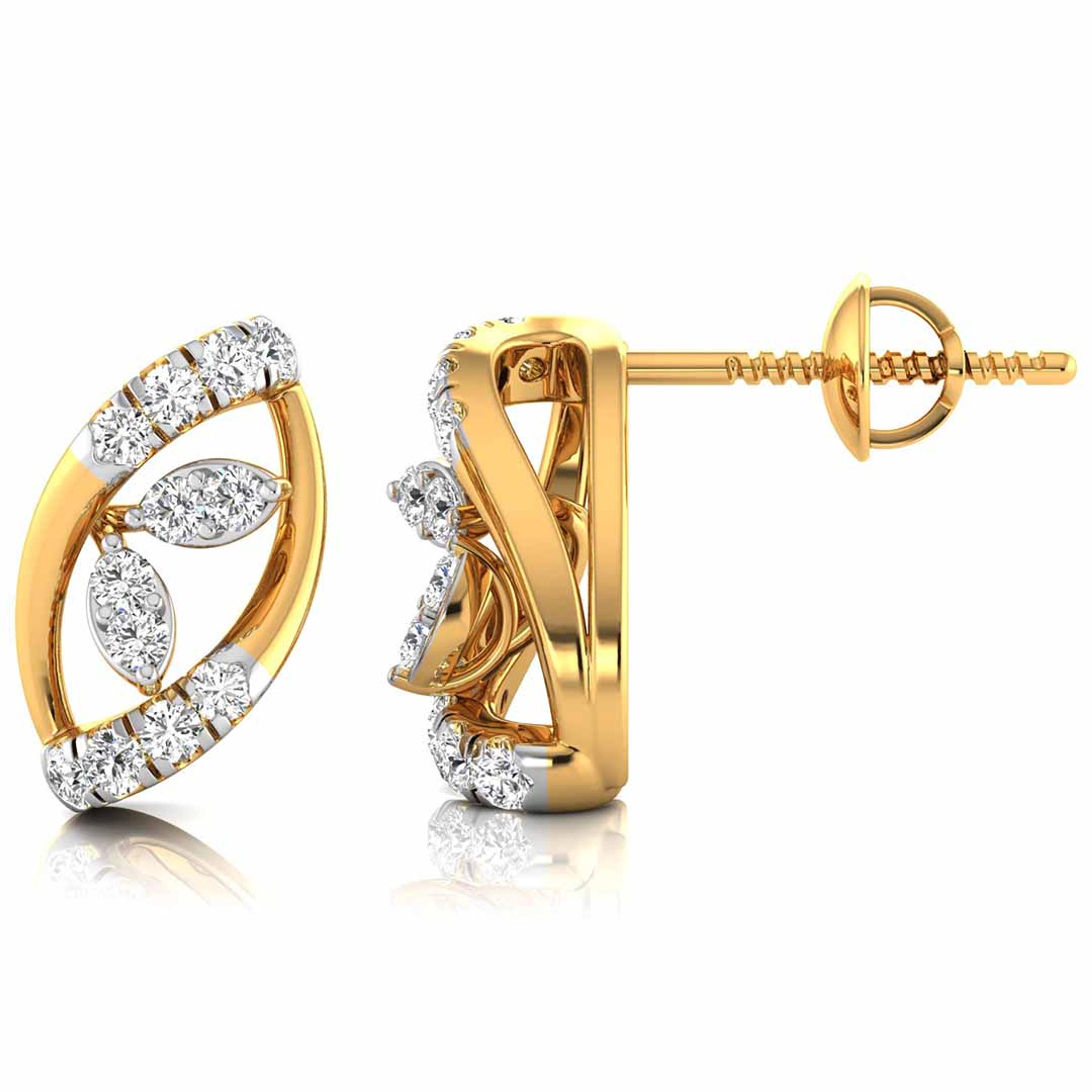 The Stella Openwork 0.20ct Lab-Grown Diamond Stud Earrings 14K Yellow with VVS/VS - 4