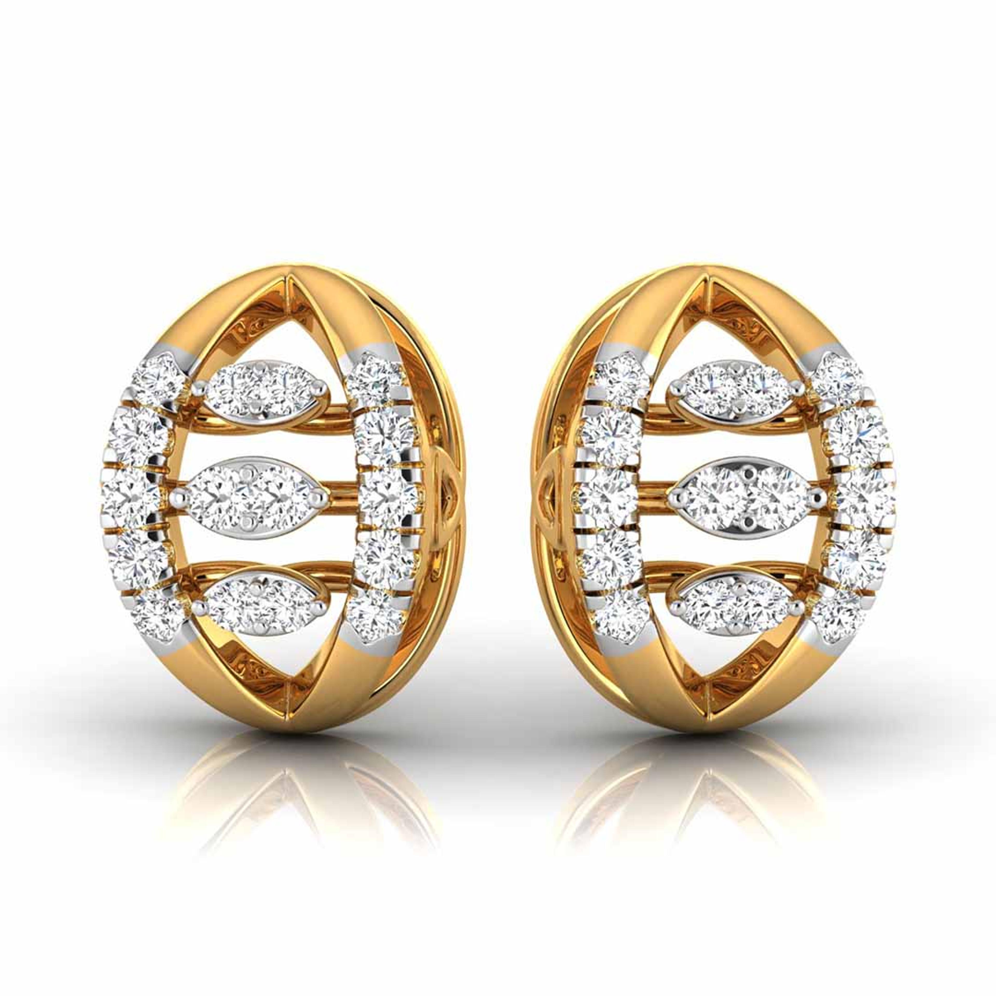 The Elara Openwork 0.21ct Lab-Grown Diamond Stud Earrings 14K Yellow with VVS/VS - 2