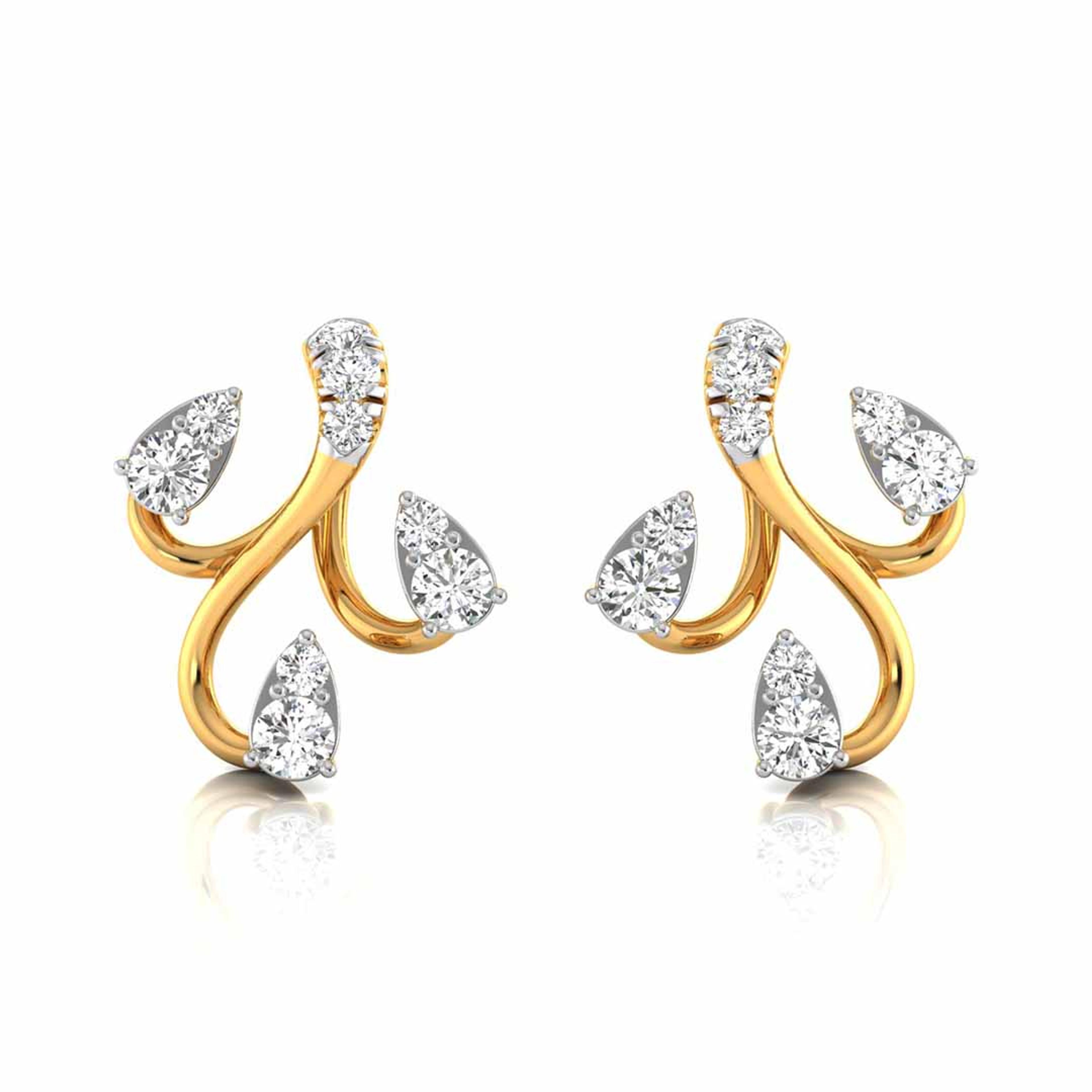 The Willow 0.18ct Lab-Grown Diamond Stud Earrings 14K Yellow with VVS1 - 1