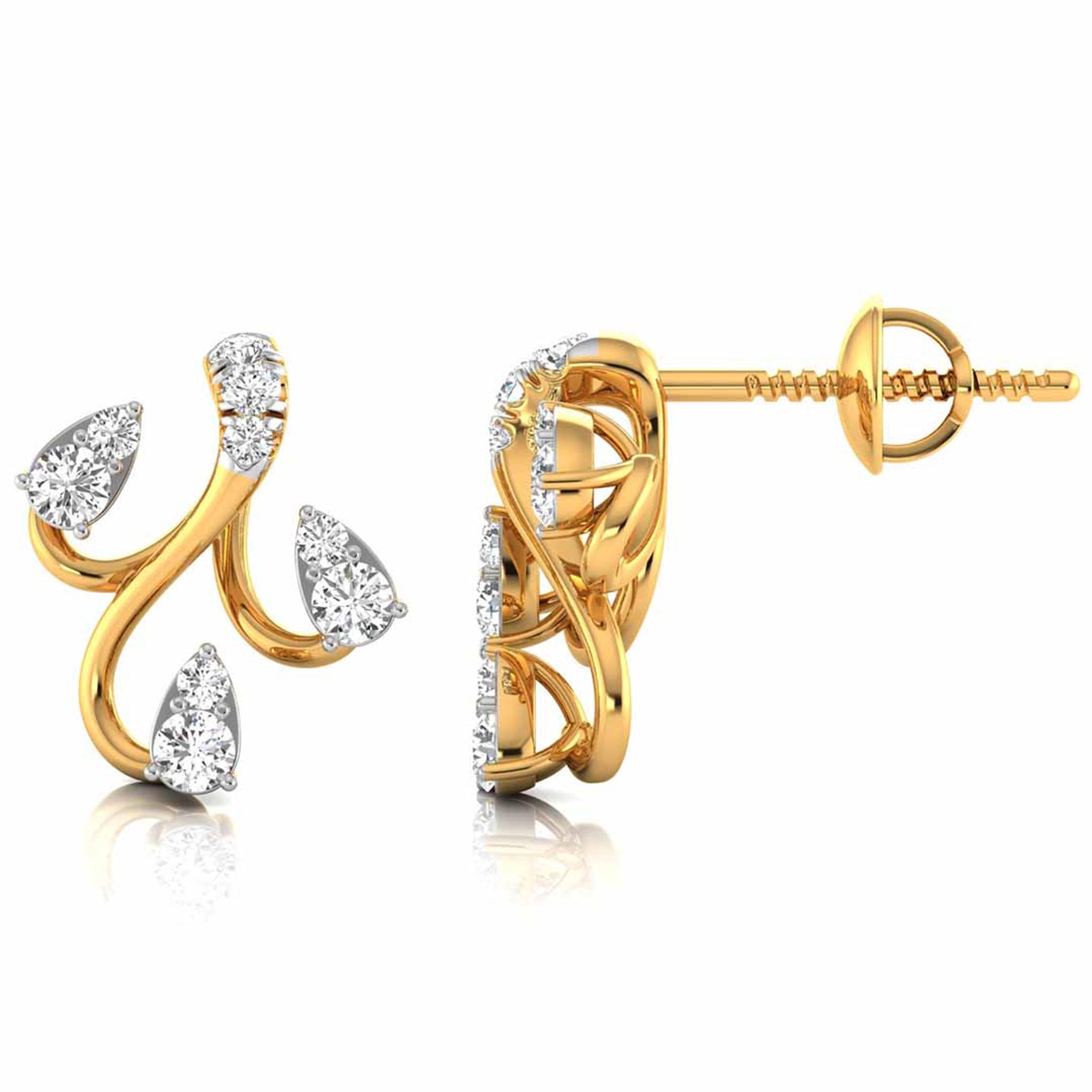 The Willow 0.18ct Lab-Grown Diamond Stud Earrings 14K Yellow with VVS1 - 4