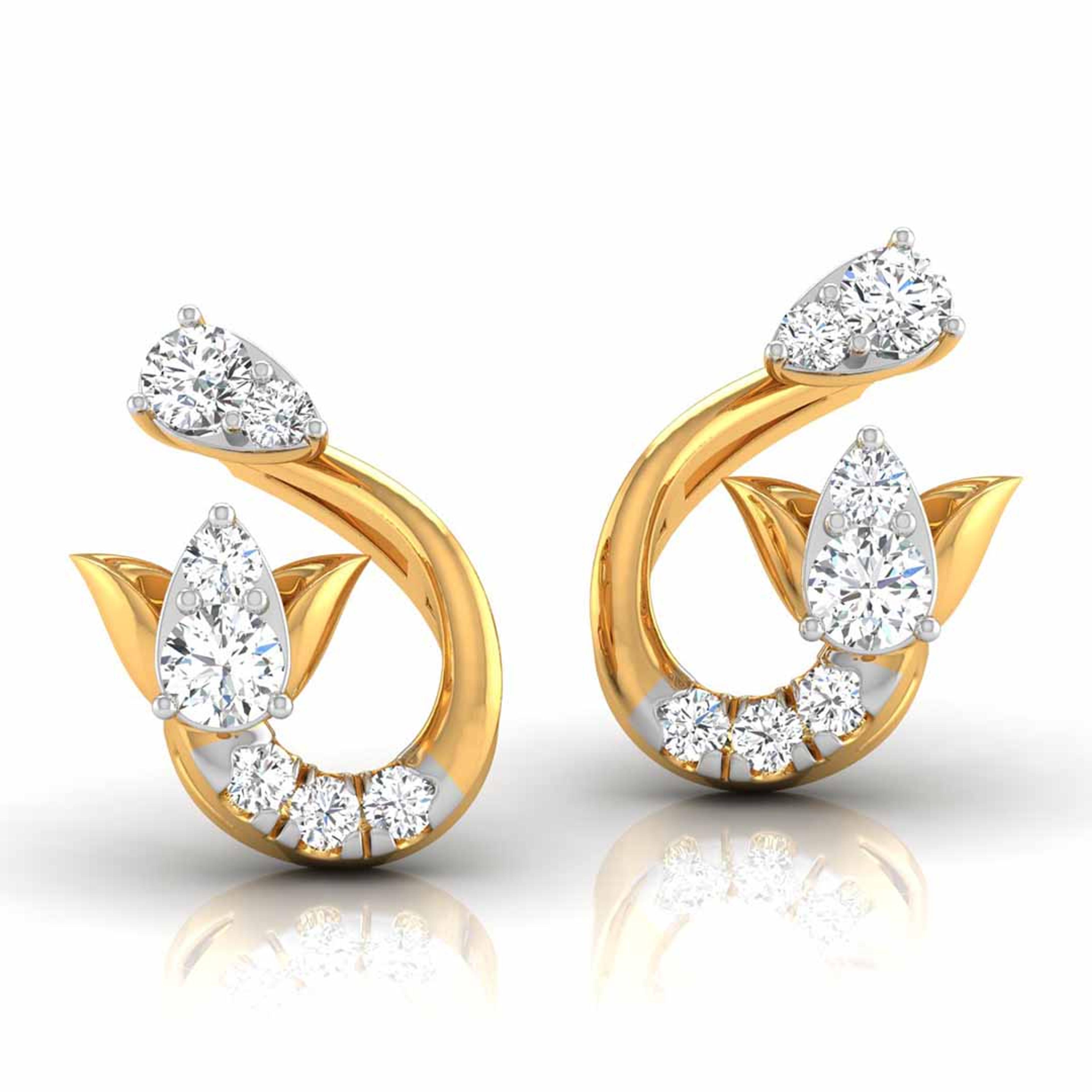 The Calla 0.19ct Lab-Grown Diamond Stud Earrings 14K Yellow with VVS/VS - 3