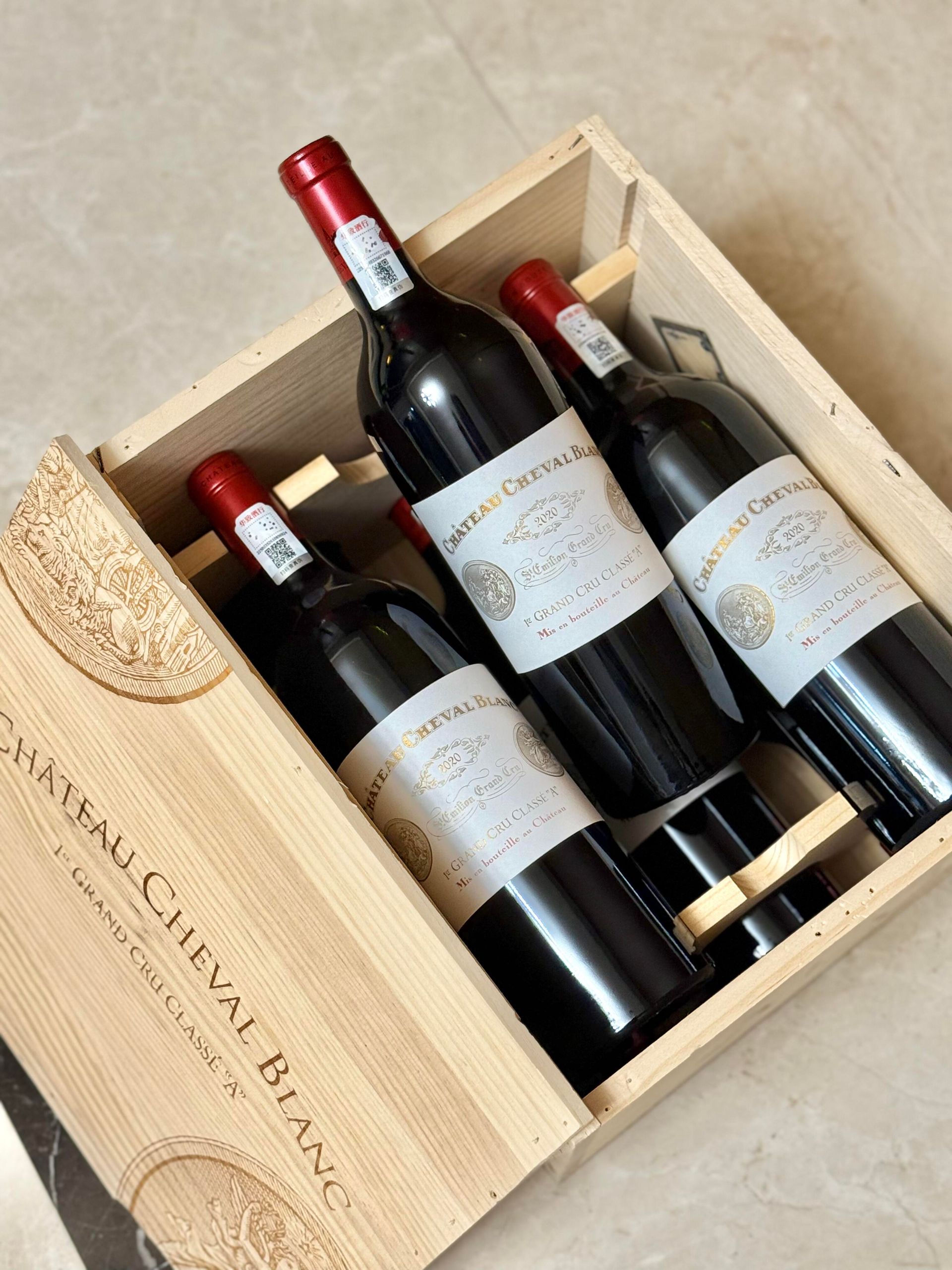 白馬酒莊 Cheval Blanc OWC 原木箱與來源證明回收估價