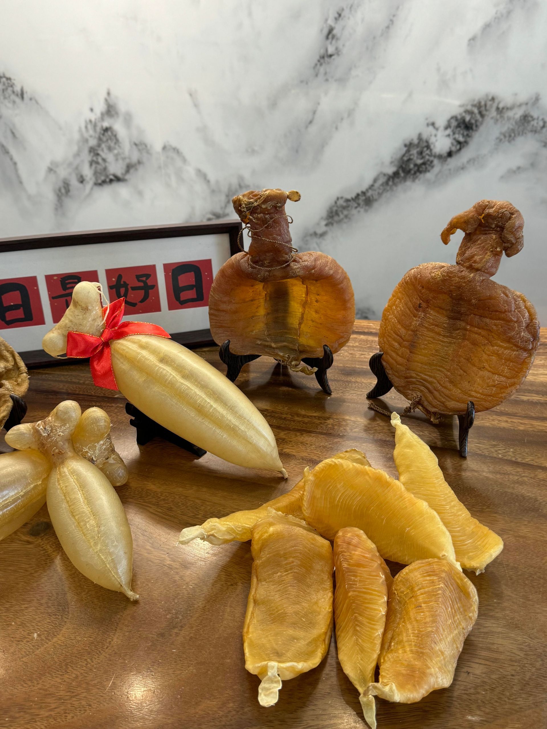公肚、赤嘴、金龍、札膠等高級花膠回收分級展示