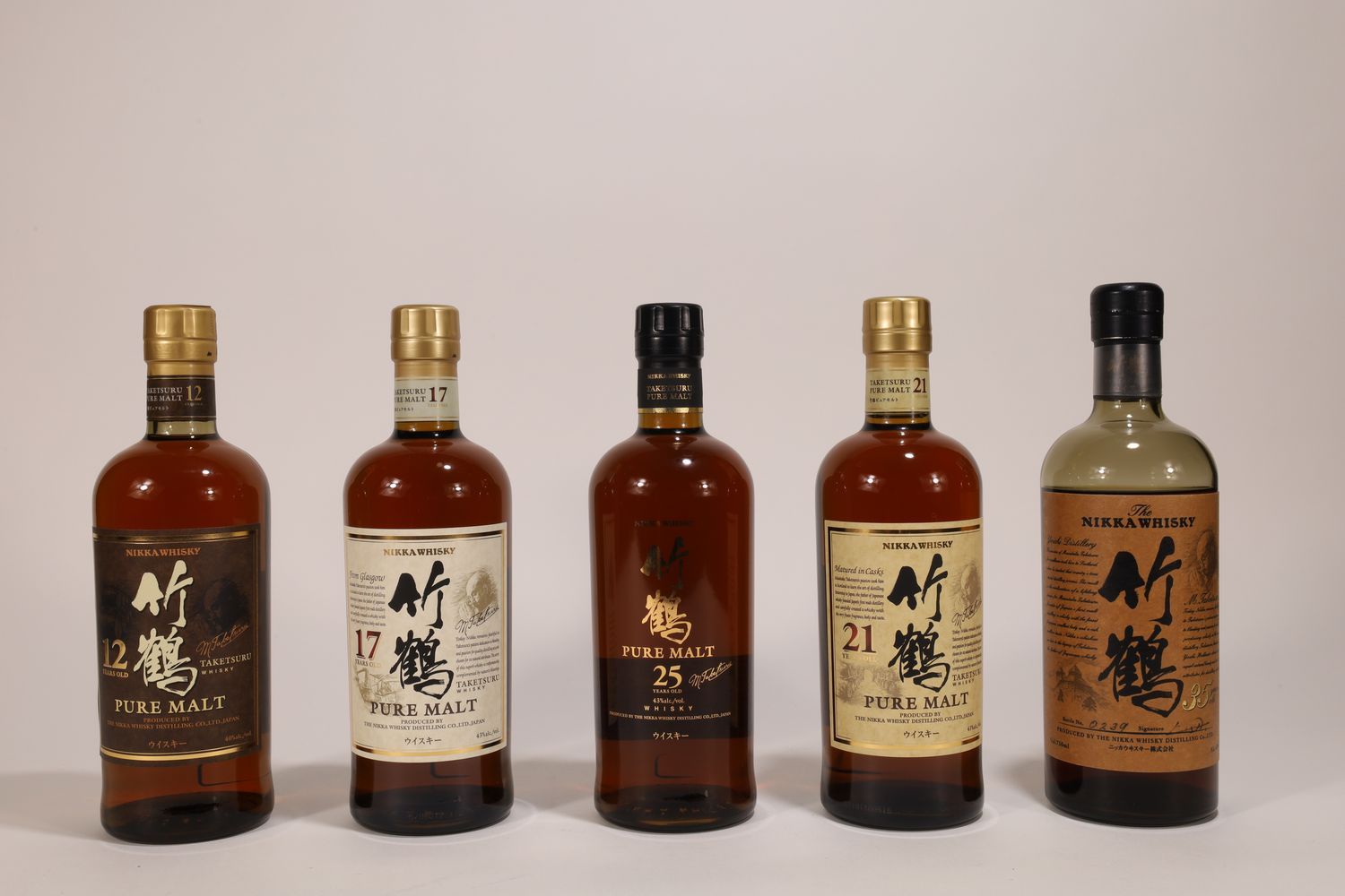 竹鶴日版與外銷版酒標、容量和背標差異對比