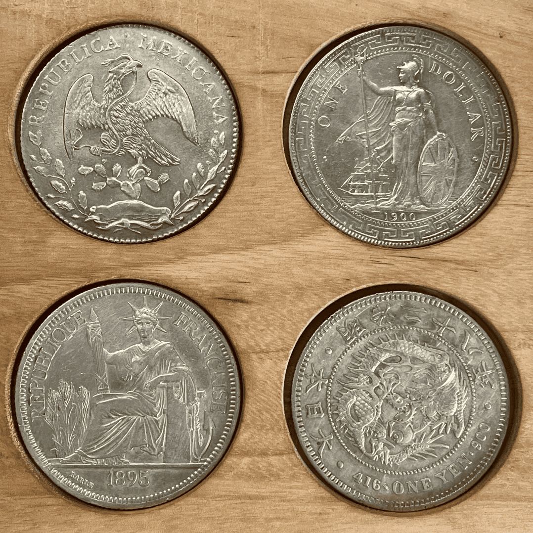 外國貿易銀幣特寫