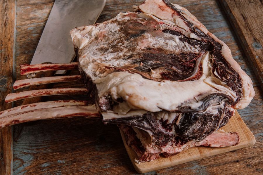 Our exceptional Tomahawk steak feeds two people a generous serving of delicious local Cretan Black Angus Beef, Hersonissos Crete