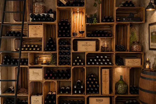 Sirtaki Tavern Wine Cellar - Over 100 Labels from Crete and the World Wine Cellar at Sirtaki Tavern Analipsi Hersonissos - Cretan and International Wines, Best Wine List in Crete