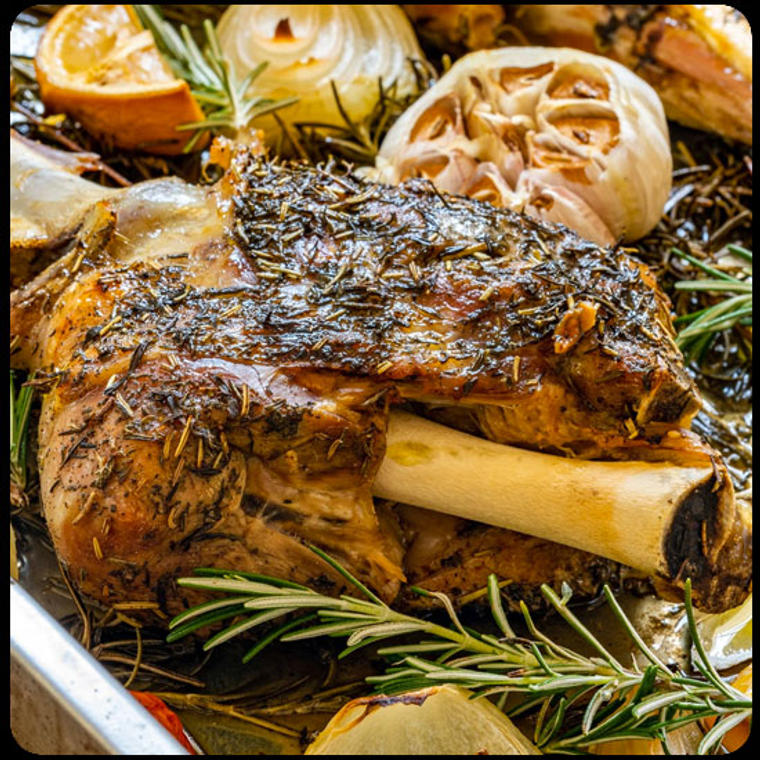Traditional Greek Kleftiko lamb with potatoes at Sirtaki Tavern in Analipsi Hersonissos
