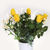 En elegant Rosbukett gul och vit Love, Konstgjord blombukett med 13 blommor och snittgrönt med naturligt utseende och känsla. Detaljerad utformning med realistiskt bladverk. 