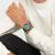 SWATCH Obsessively Obsidian 43mm YVM407G Kronograf, Datum, Grön tavla, Svart boett, Svart armband