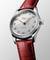 LONGINES Master Collection Diamonds 34mm L2.357.0.70.2 Automatverk, Silver tavla, Rött läderarmband