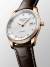 LONGINES Master Collection Diamonds 40mm L2.793.9.77.3 Automatverk, Silver tavla, Datum, Brunt läderarmband, 18K Rosé