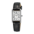 SEIKO Ladies Classic 20mm SWR107P1 Damklocka, Fyrkantig, Romerska index, Vit urtavla, Svart läderarmband