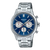 CASIO Edifice Chronograph 40mm EFR-575D-2AEF Kronograf, Blå urtavla, Datum, Stålarmband